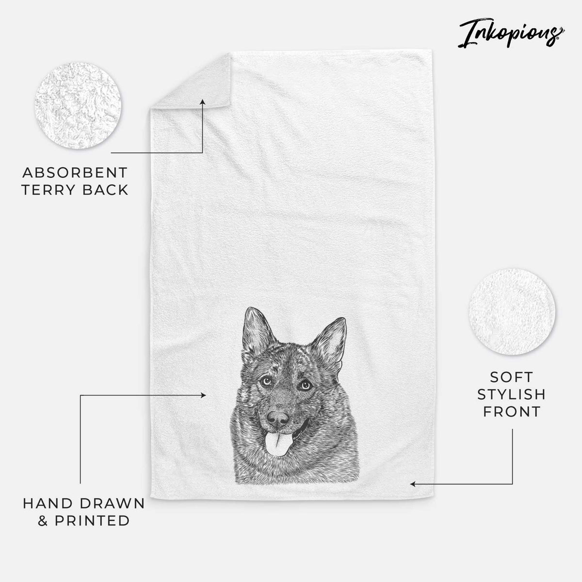Kasia the Norwegian Elkhound Decorative Hand Towel