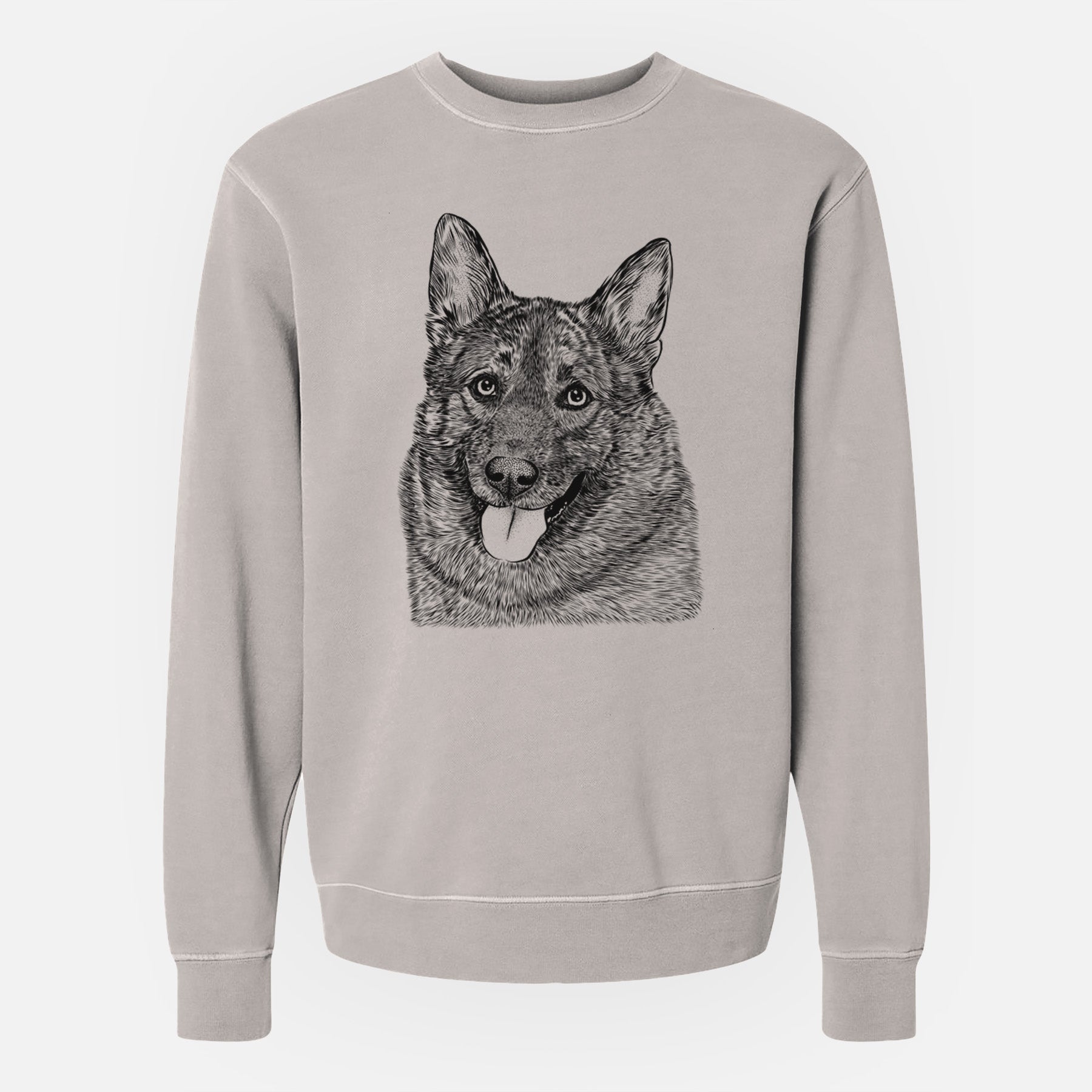 Bare Kasia the Norwegian Elkhound - Unisex Pigment Dyed Crew Sweatshirt