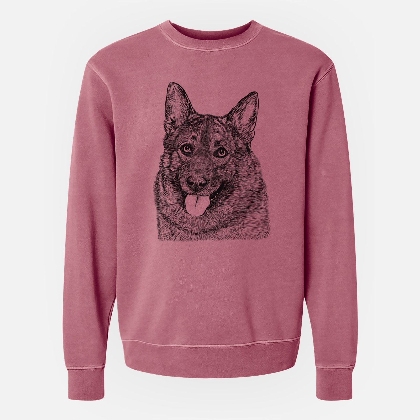 Bare Kasia the Norwegian Elkhound - Unisex Pigment Dyed Crew Sweatshirt