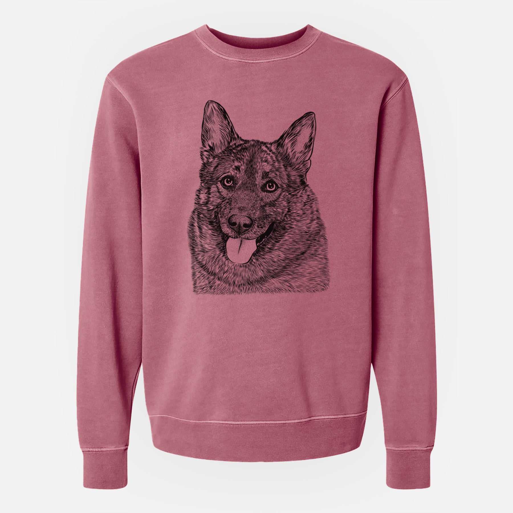 Bare Kasia the Norwegian Elkhound - Unisex Pigment Dyed Crew Sweatshirt