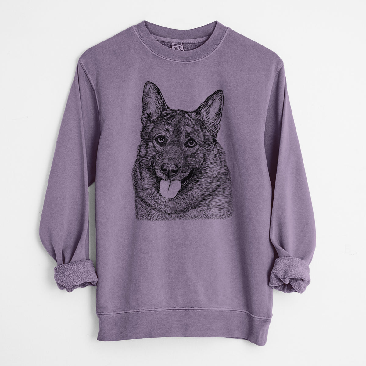 Bare Kasia the Norwegian Elkhound - Unisex Pigment Dyed Crew Sweatshirt