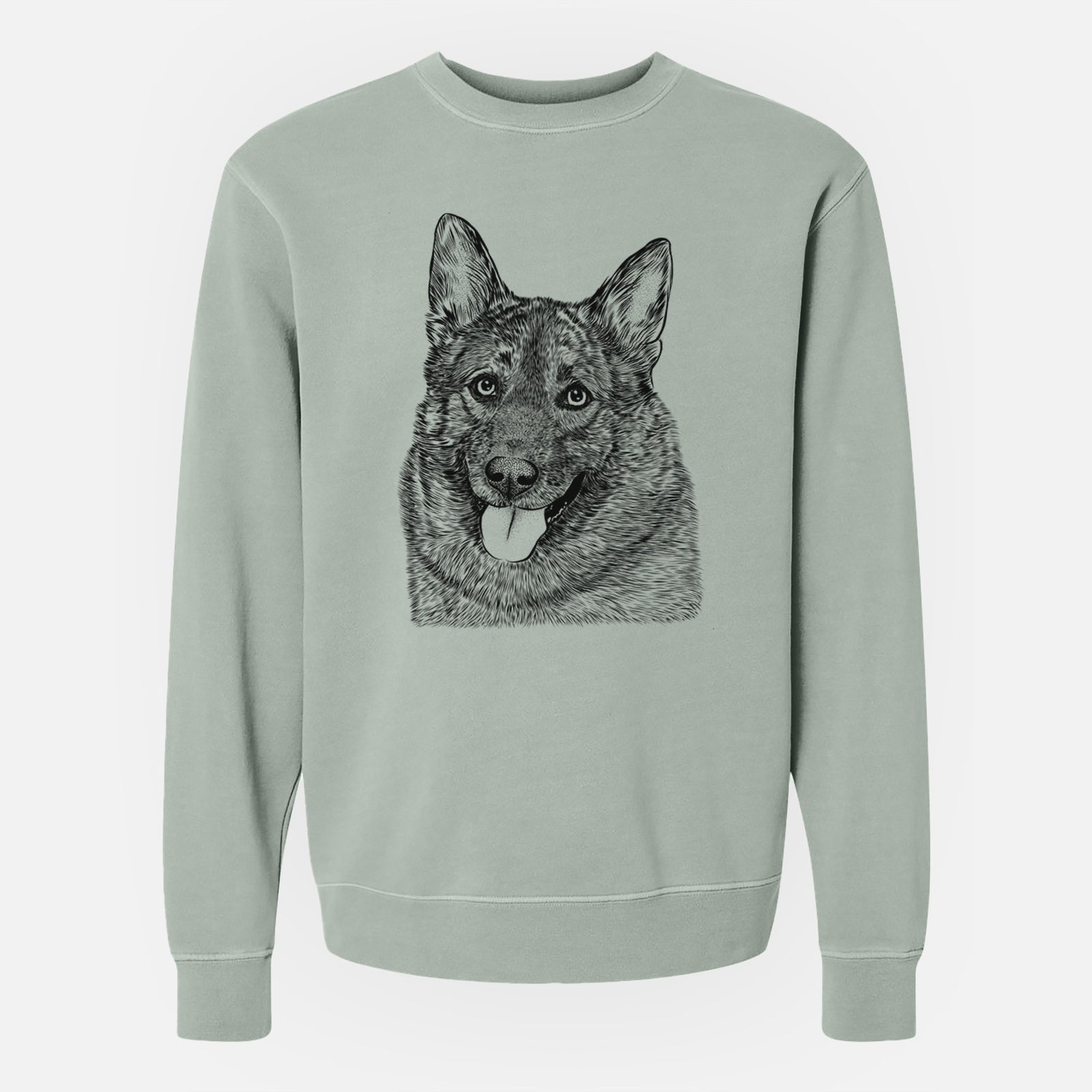 Bare Kasia the Norwegian Elkhound - Unisex Pigment Dyed Crew Sweatshirt