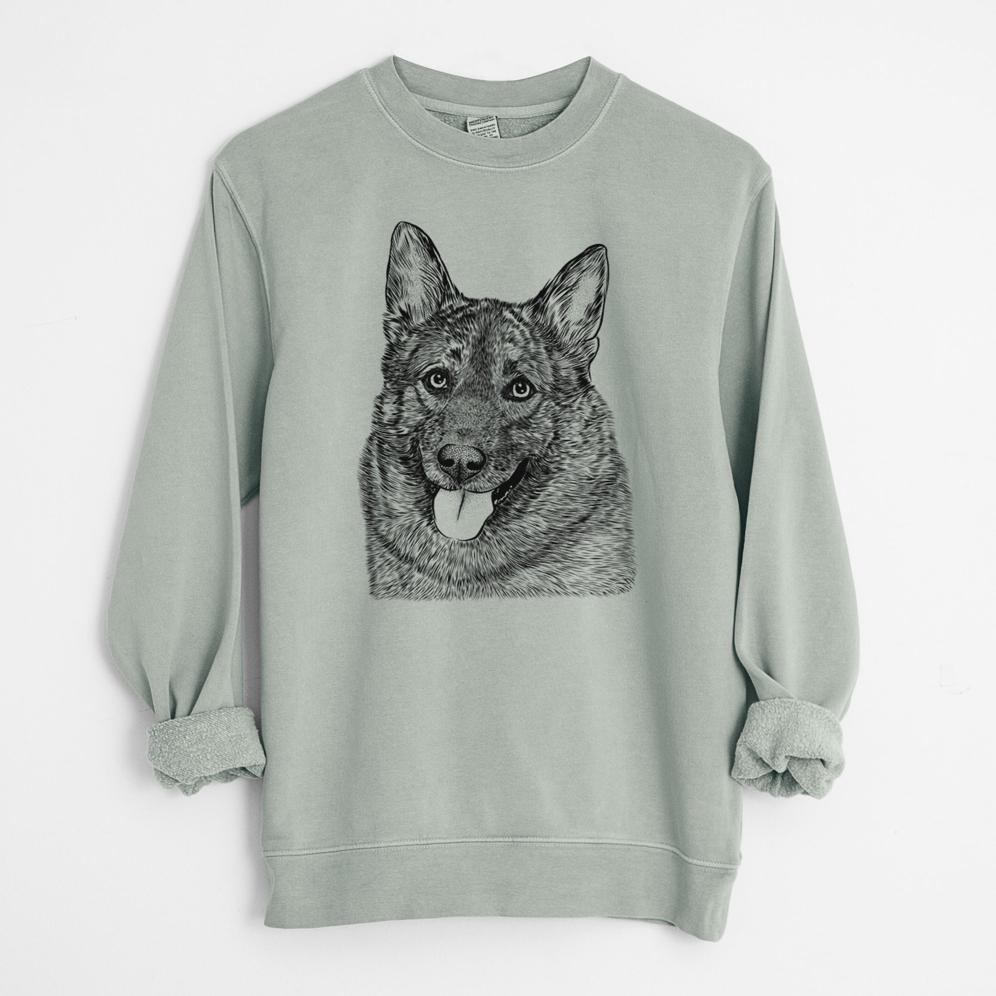 Bare Kasia the Norwegian Elkhound - Unisex Pigment Dyed Crew Sweatshirt