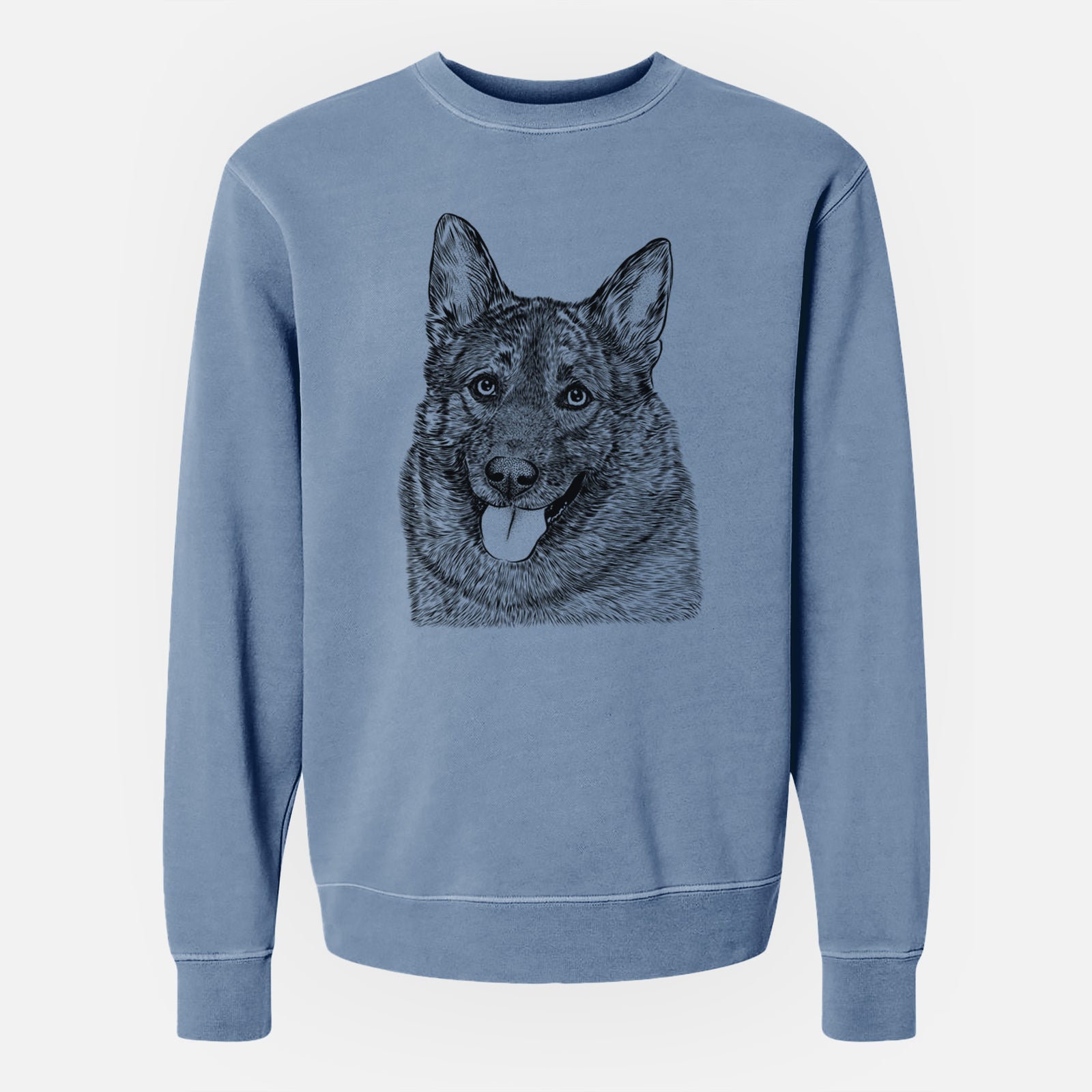 Bare Kasia the Norwegian Elkhound - Unisex Pigment Dyed Crew Sweatshirt