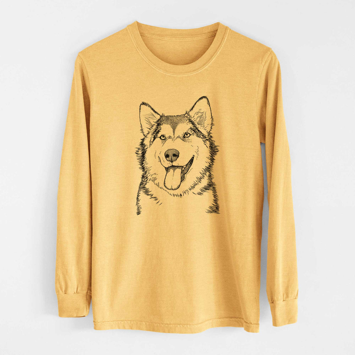 Bare Kaskae the Alaskan Malamute - Heavyweight 100% Cotton Long Sleeve