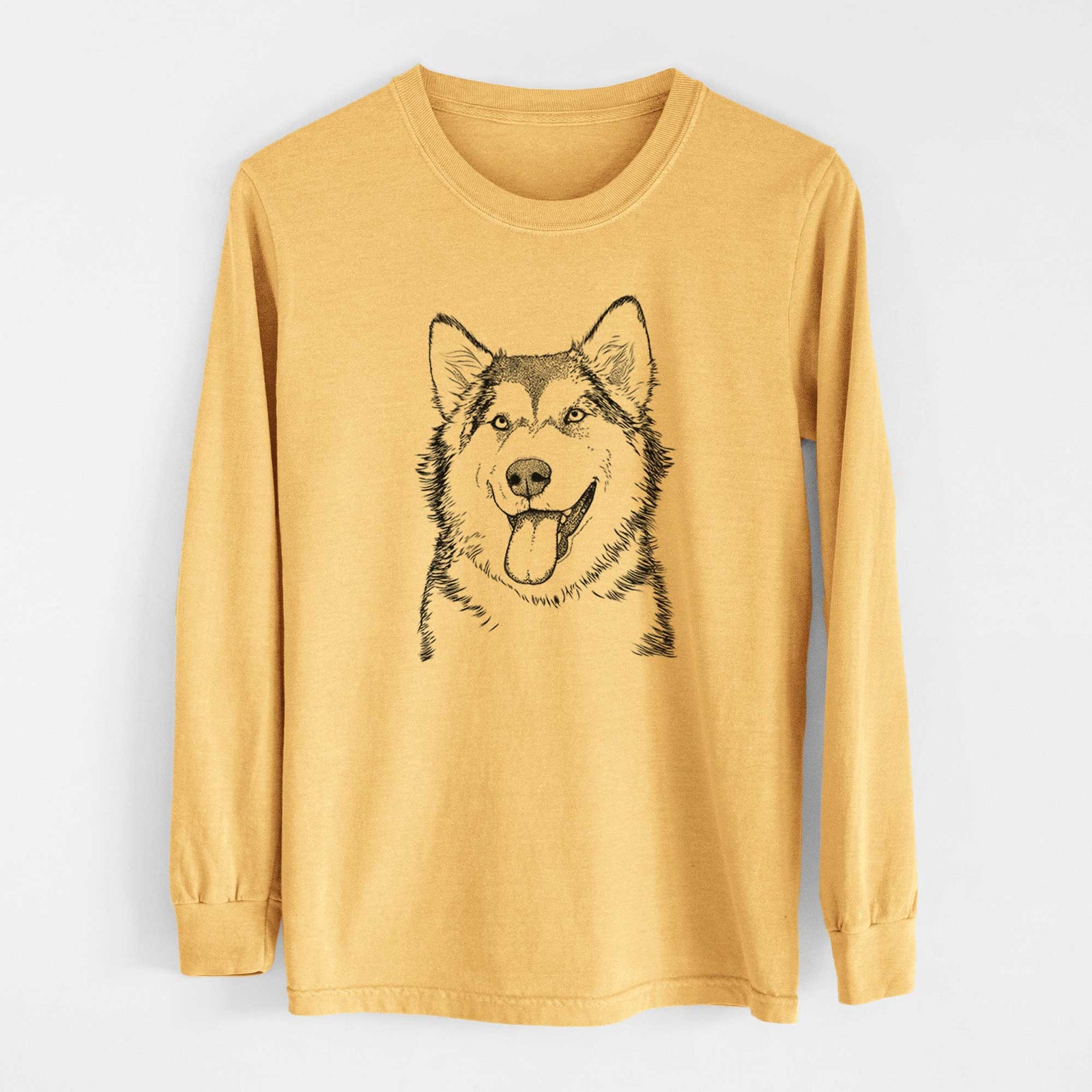Bare Kaskae the Alaskan Malamute - Heavyweight 100% Cotton Long Sleeve