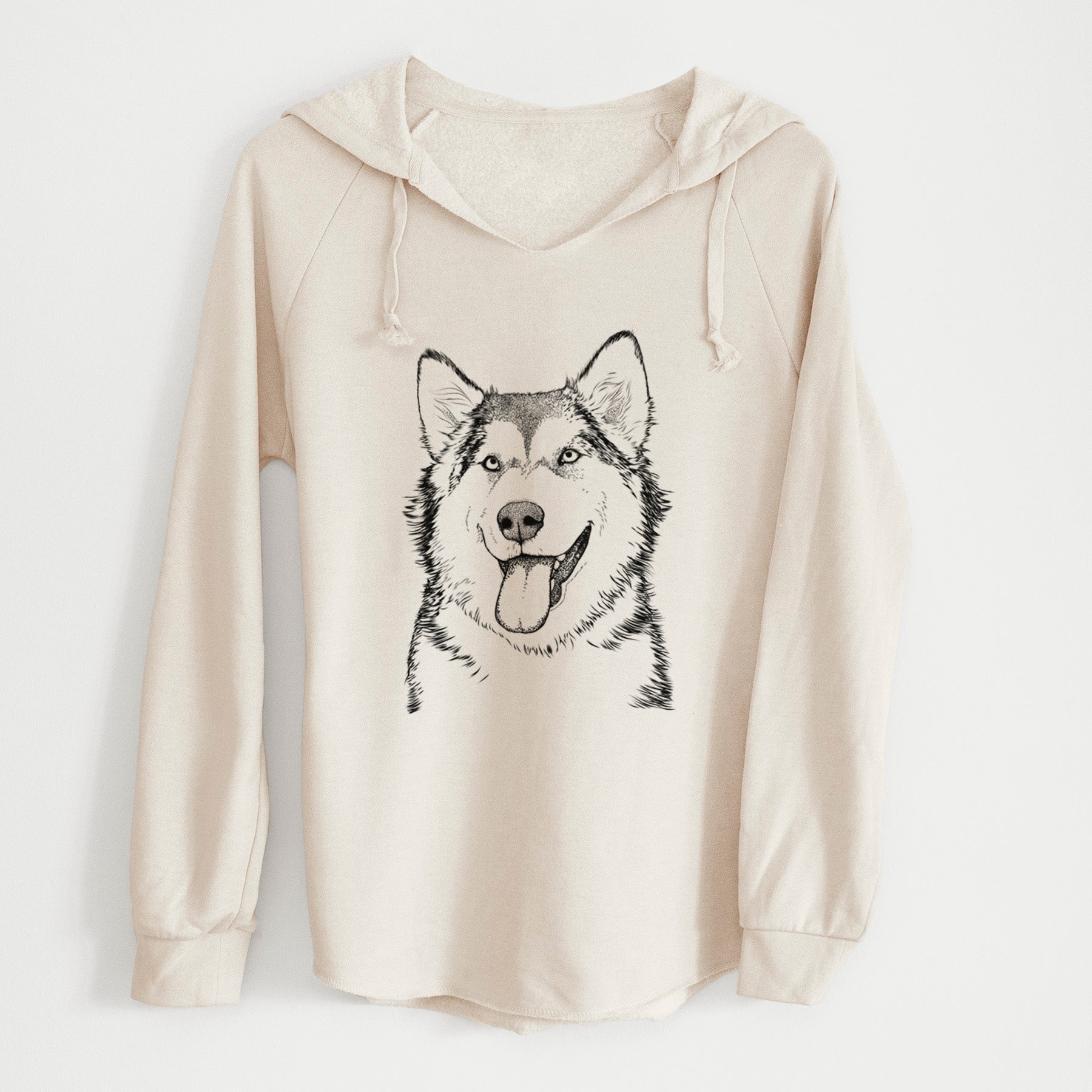 Bare Kaskae the Alaskan Malamute - Cali Wave Hooded Sweatshirt