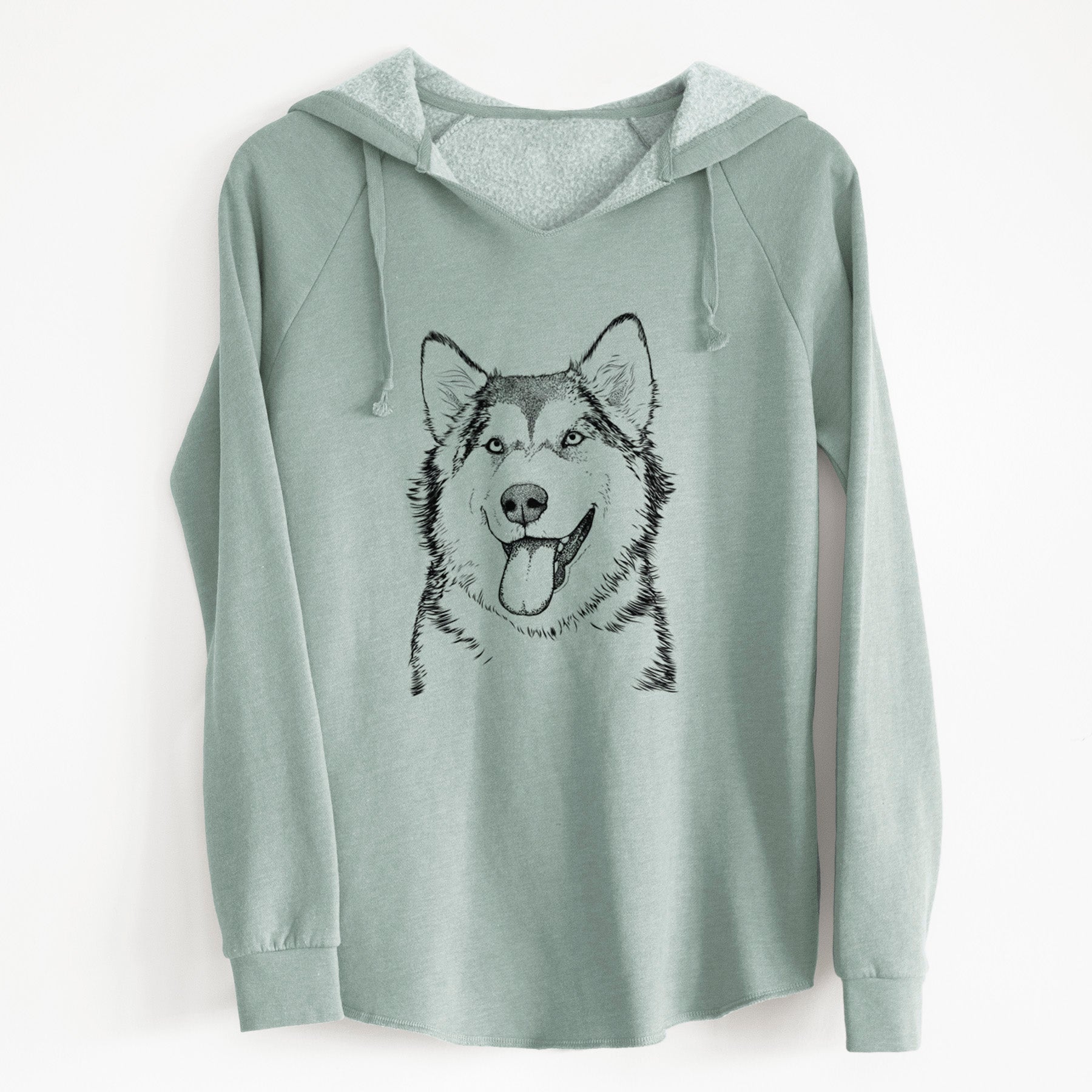 Bare Kaskae the Alaskan Malamute - Cali Wave Hooded Sweatshirt