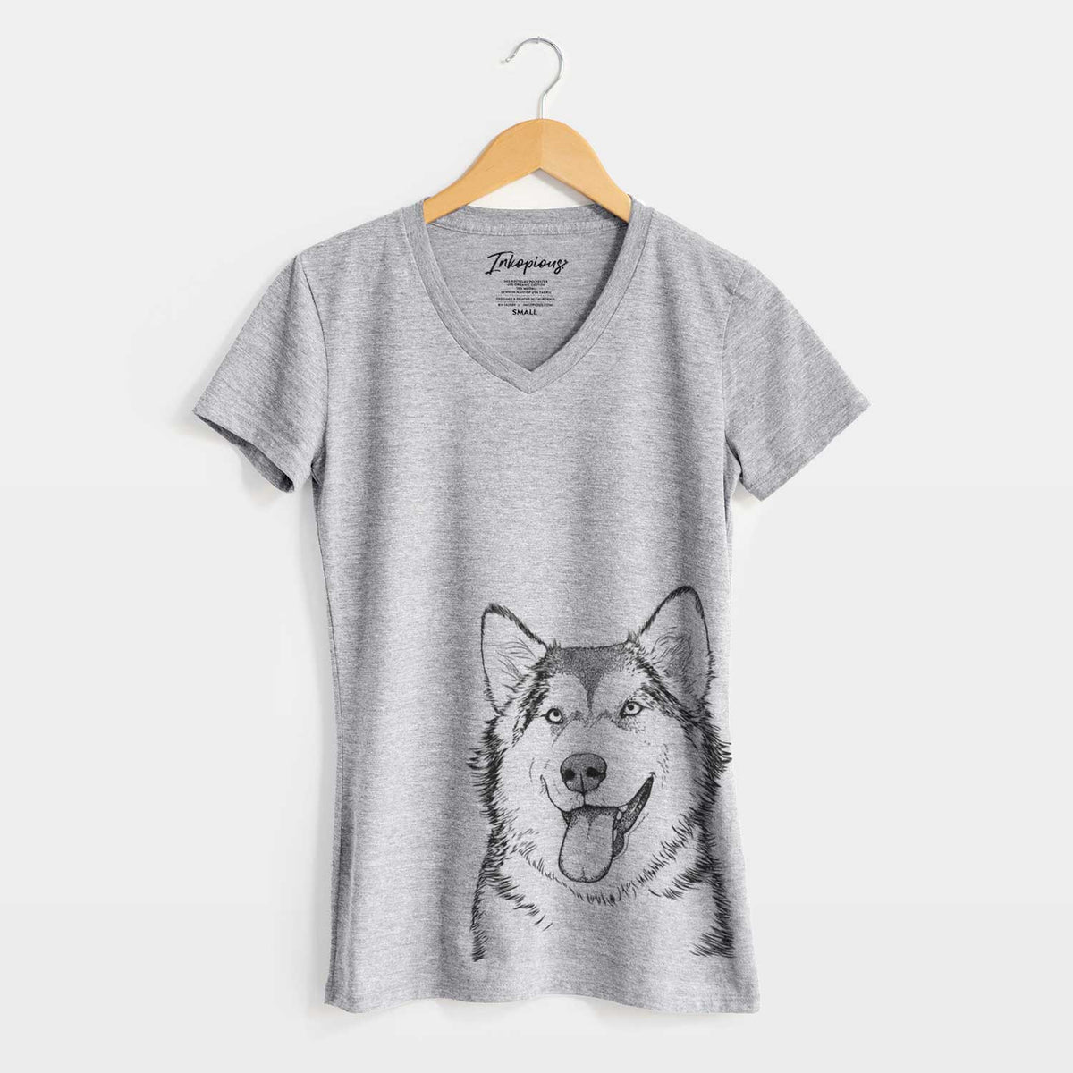 Bare Kaskae the Alaskan Malamute - Women's V-neck Shirt