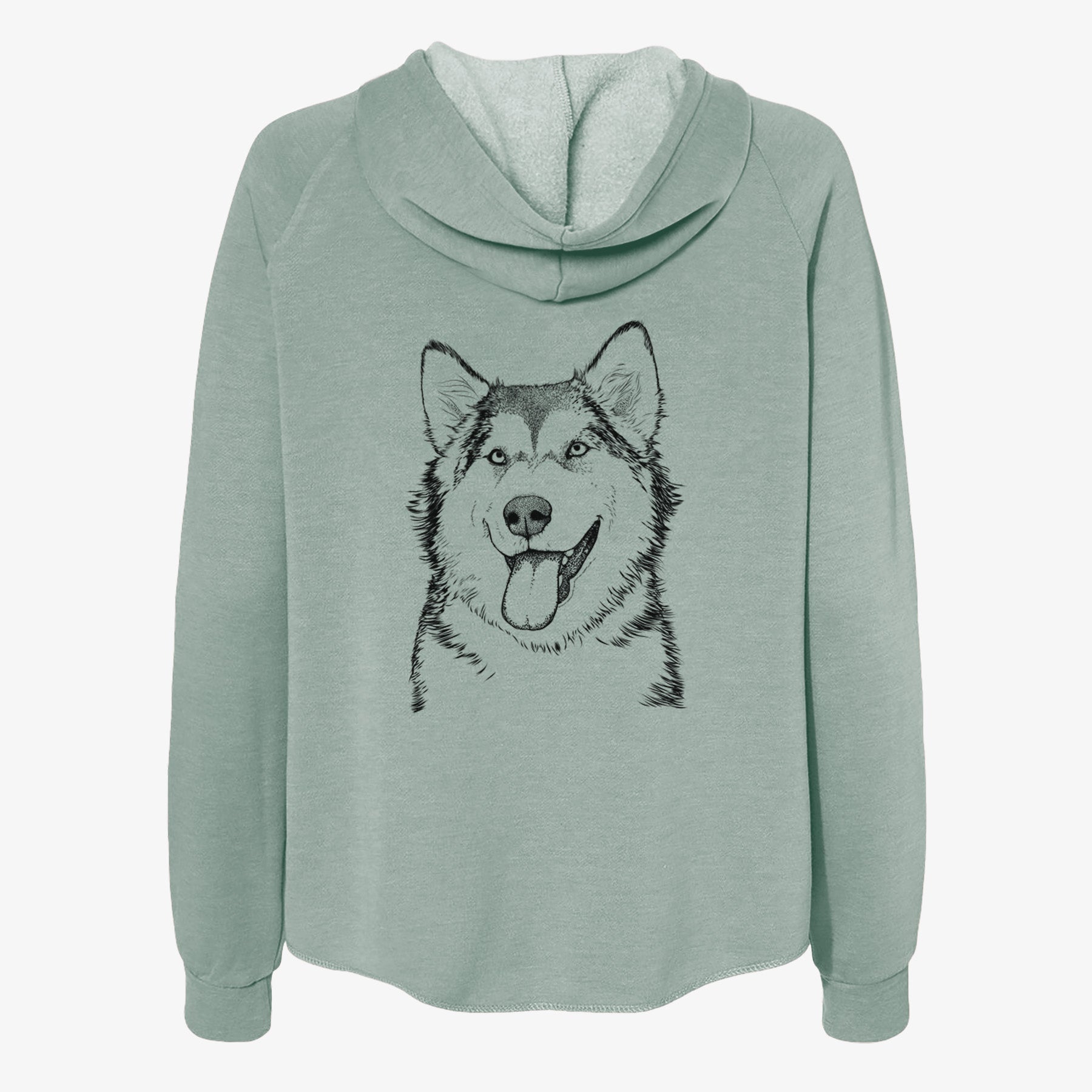 Kaskae the Alaskan Malamute - Women's Cali Wave Zip-Up Sweatshirt