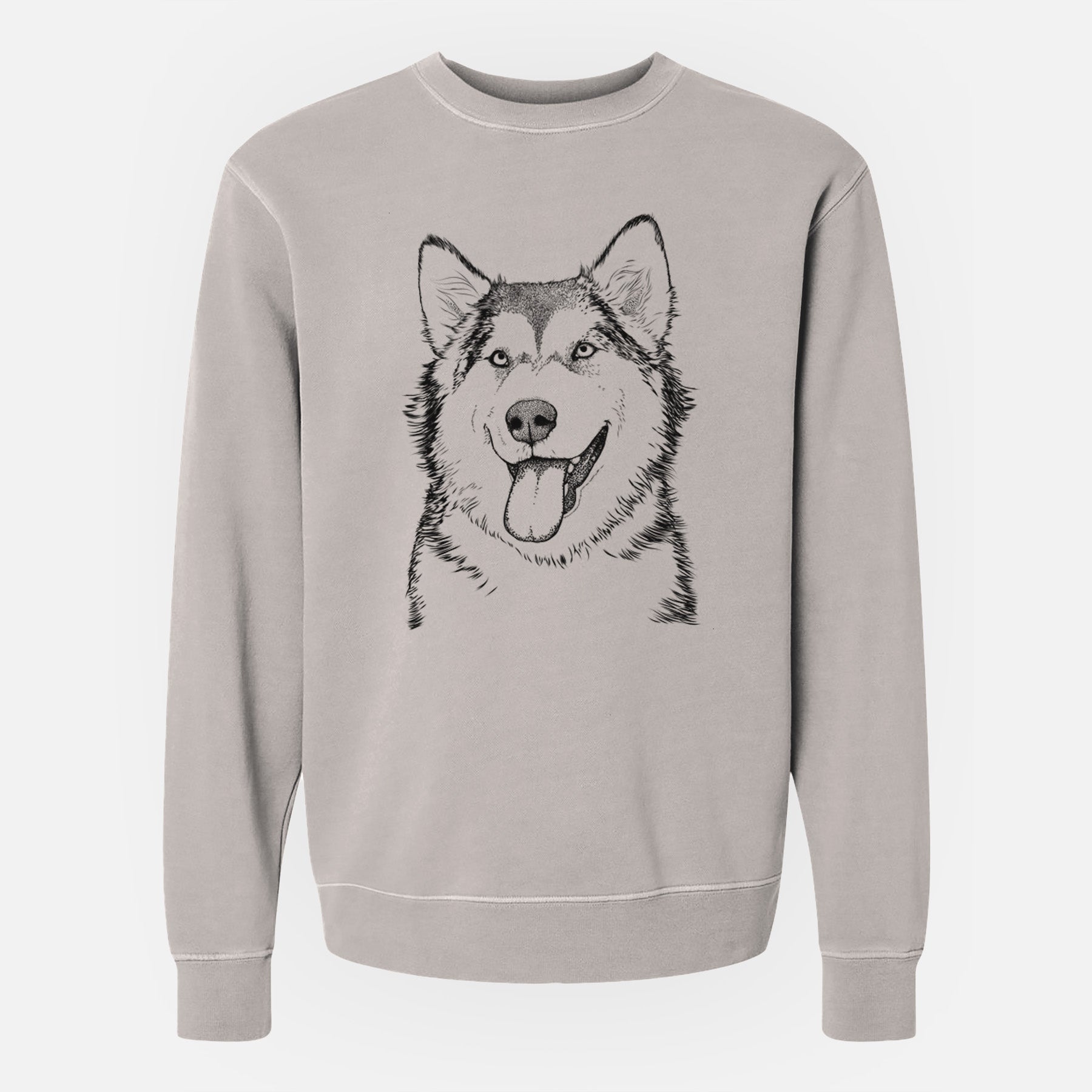 Bare Kaskae the Alaskan Malamute - Unisex Pigment Dyed Crew Sweatshirt