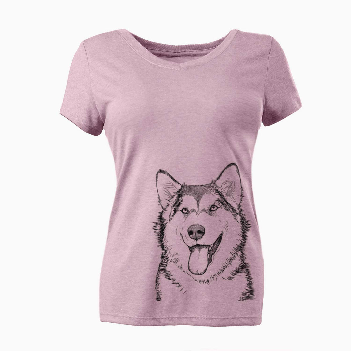 Bare Kaskae the Alaskan Malamute - Women's V-neck Shirt