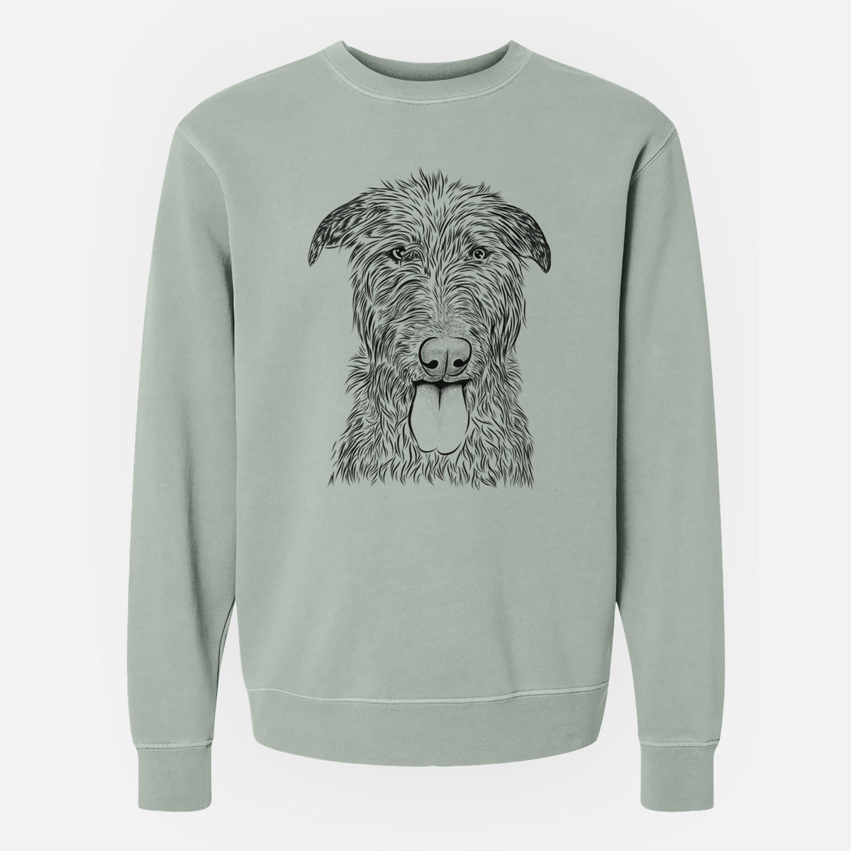 Bare Keeva the Irish Wolfhound - Unisex Pigment Dyed Crew Sweatshirt
