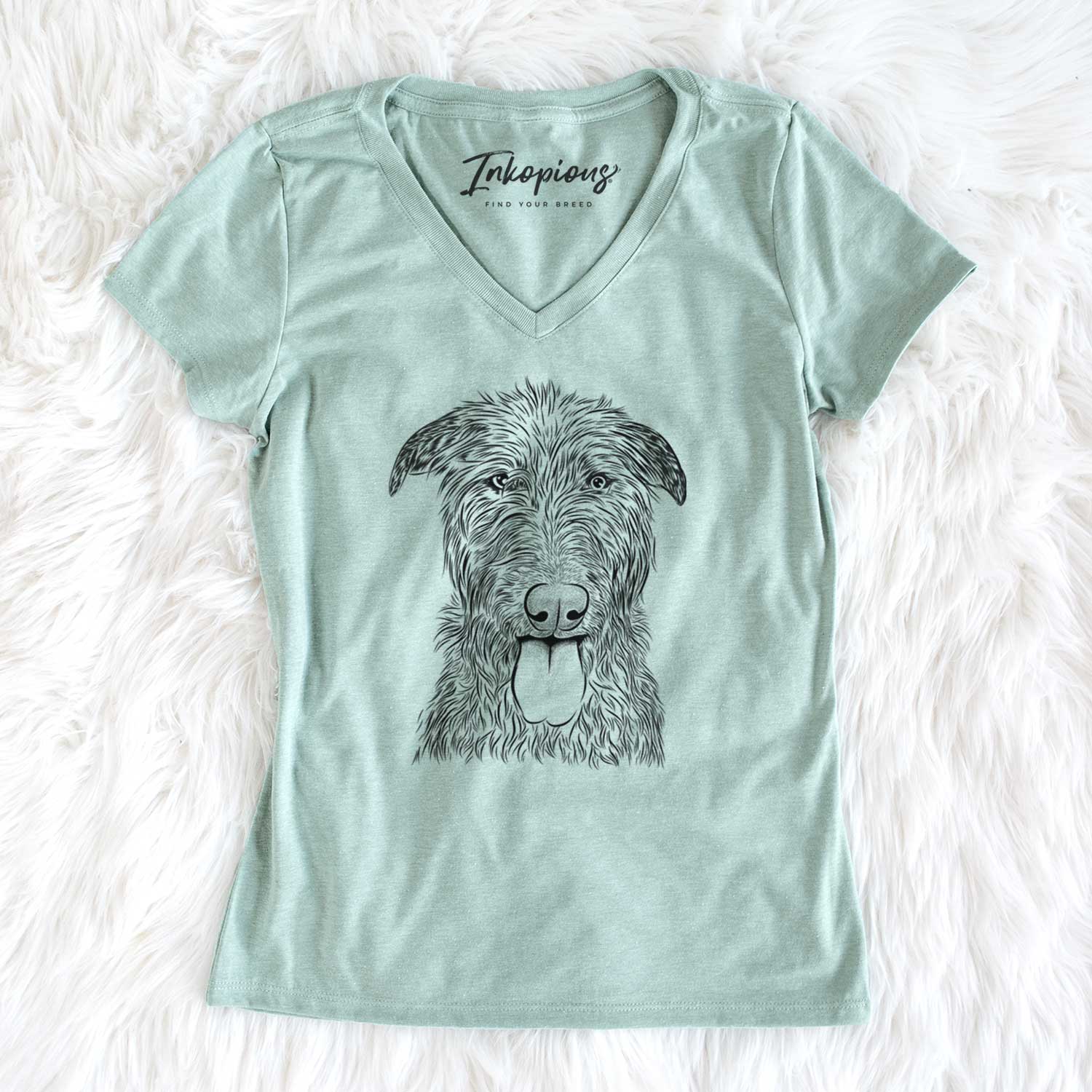 Bare Keeva the Irish Wolfhound - Women's V-neck Shirt