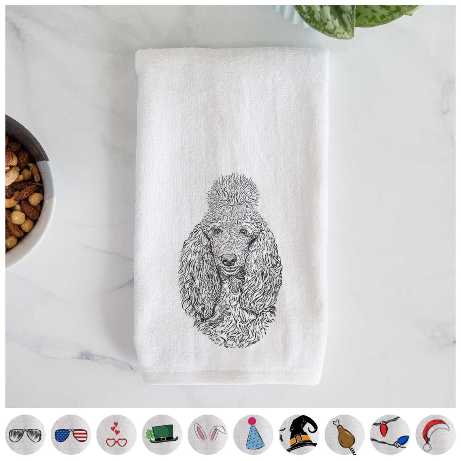 Kenna the Standard Poodle Decorative Hand Towel