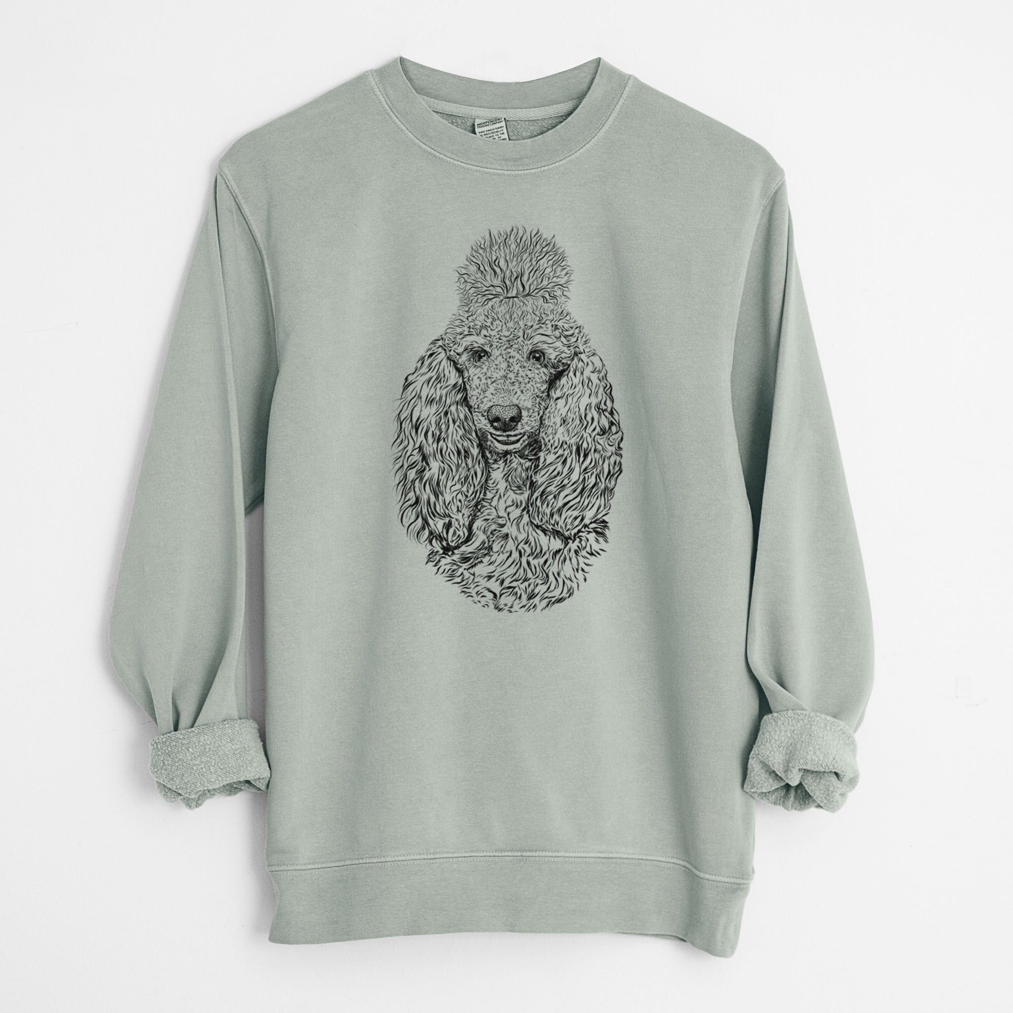 Bare Kenna the Standard Poodle - Unisex Pigment Dyed Crew Sweatshirt