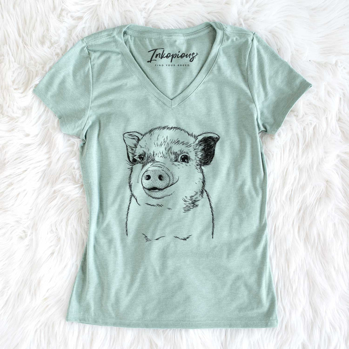 Bare Kevin the Spotted Pig - Women&#39;s V-neck Shirt