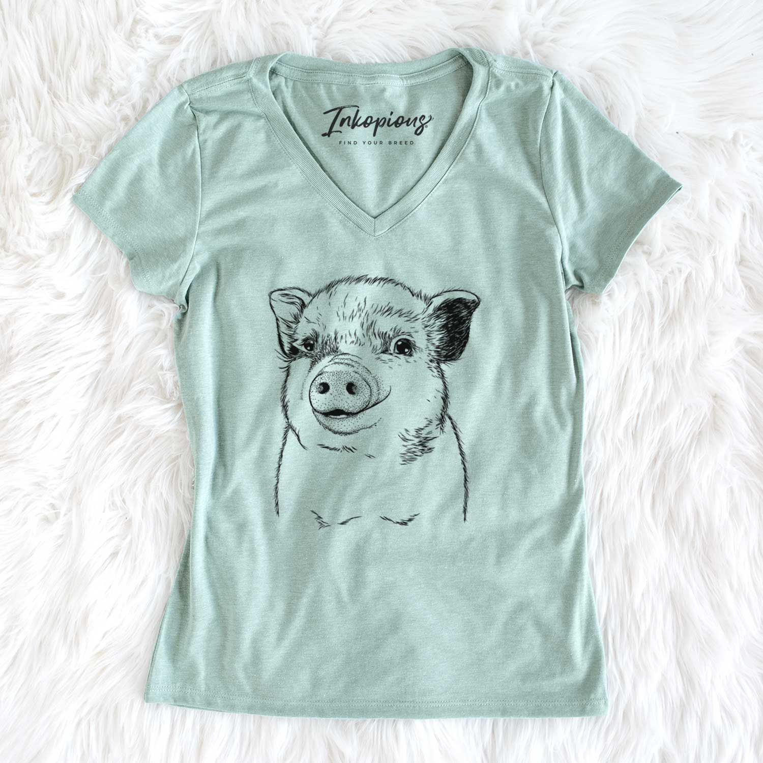 Bare Kevin the Spotted Pig - Women's V-neck Shirt