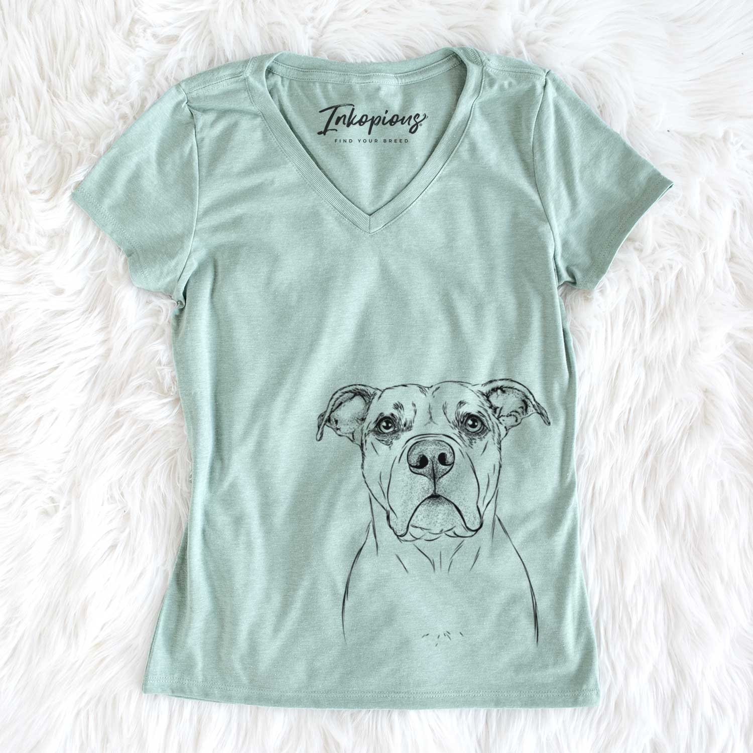 Bare KiaOra the Pitbull Mix - Women's V-neck Shirt