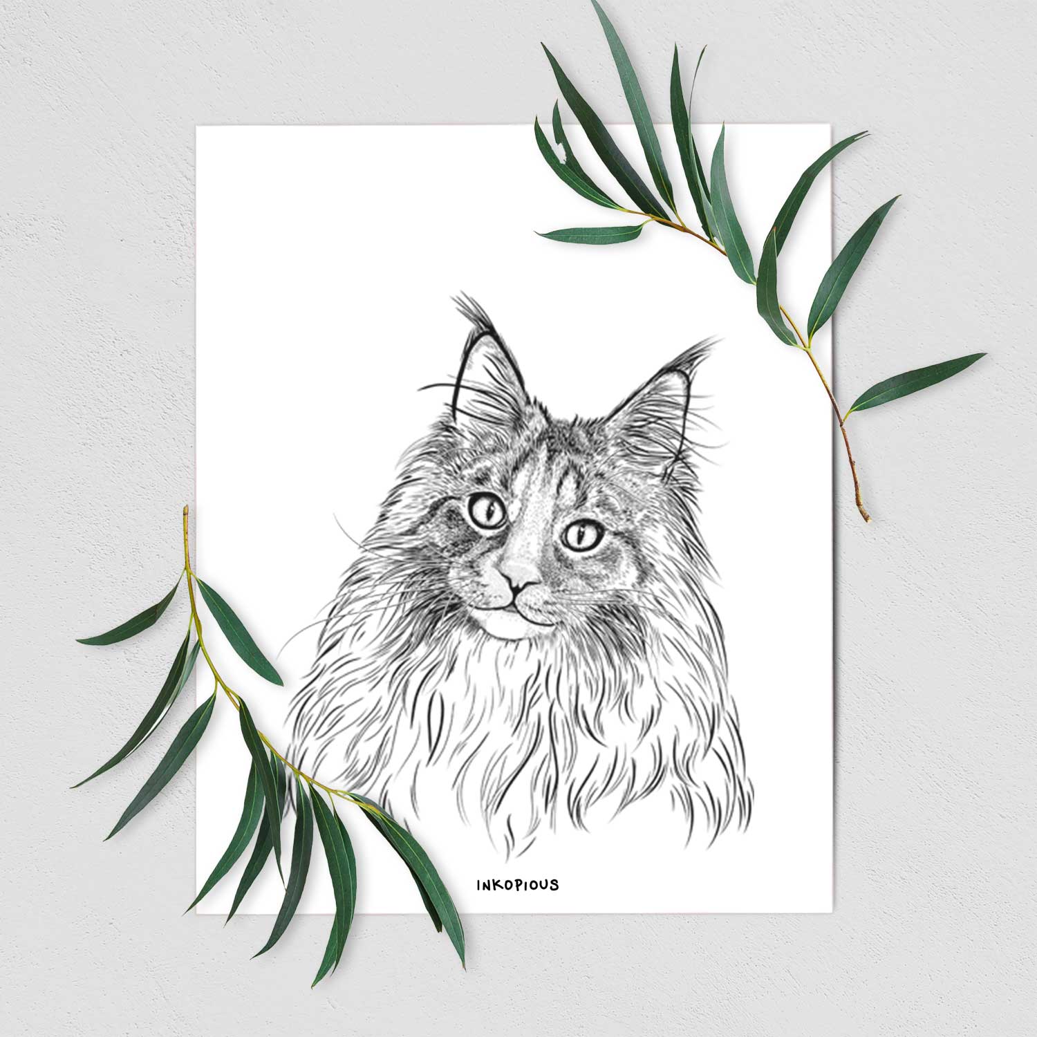 Kiki the Maine Coon Cat Art Print