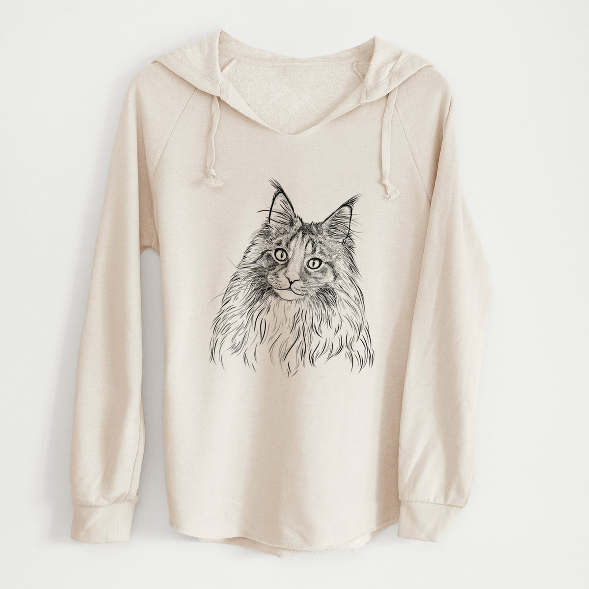Bare Kiki the Maine Coon Cat - Cali Wave Hooded Sweatshirt