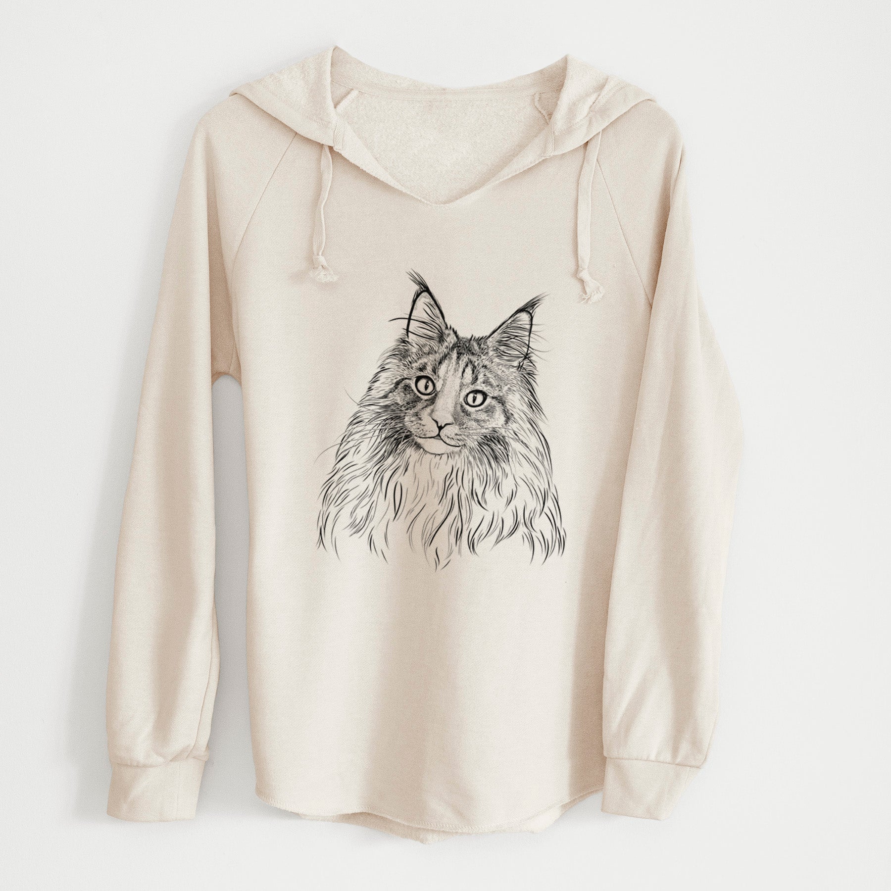 Bare Kiki the Maine Coon Cat - Cali Wave Hooded Sweatshirt