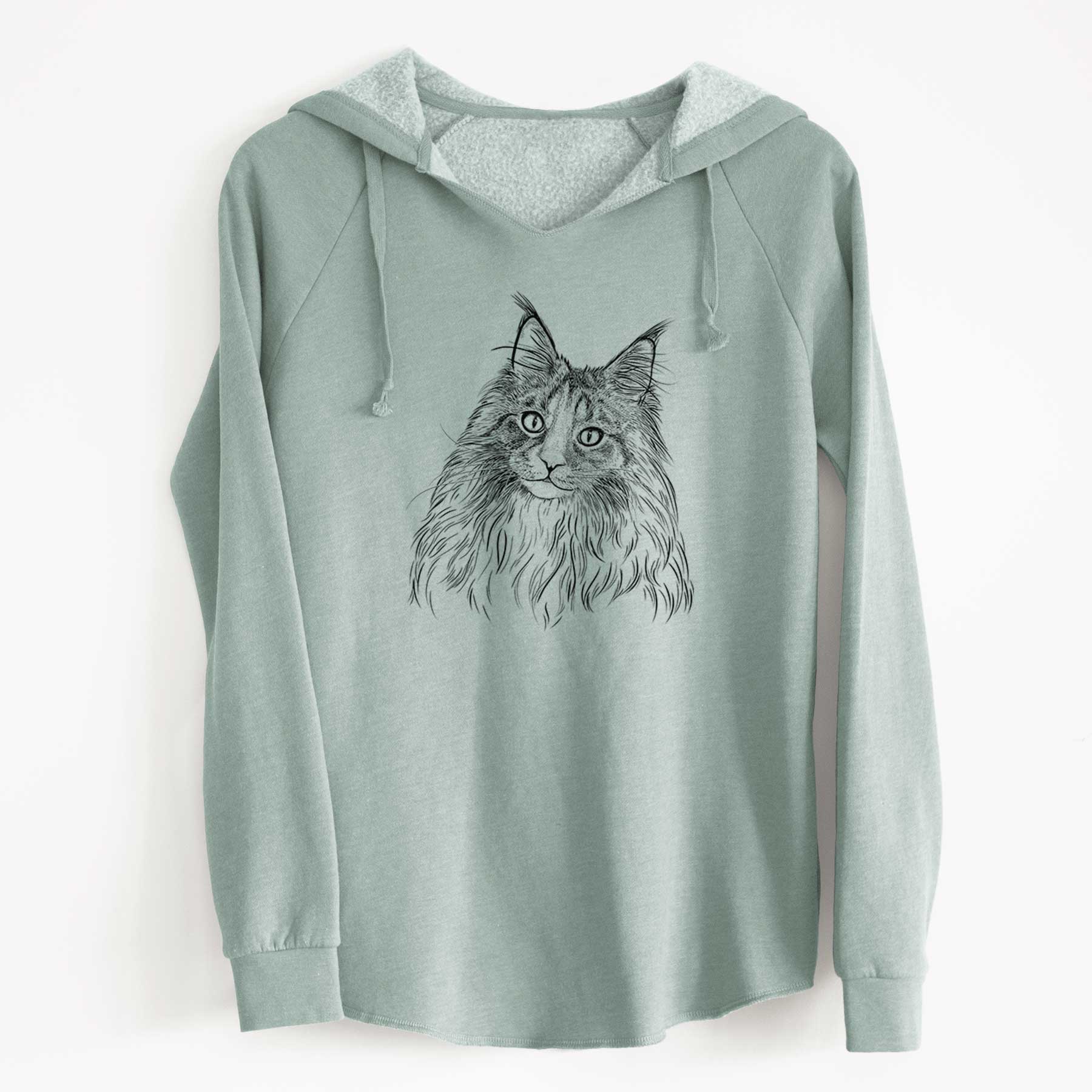 Bare Kiki the Maine Coon Cat - Cali Wave Hooded Sweatshirt