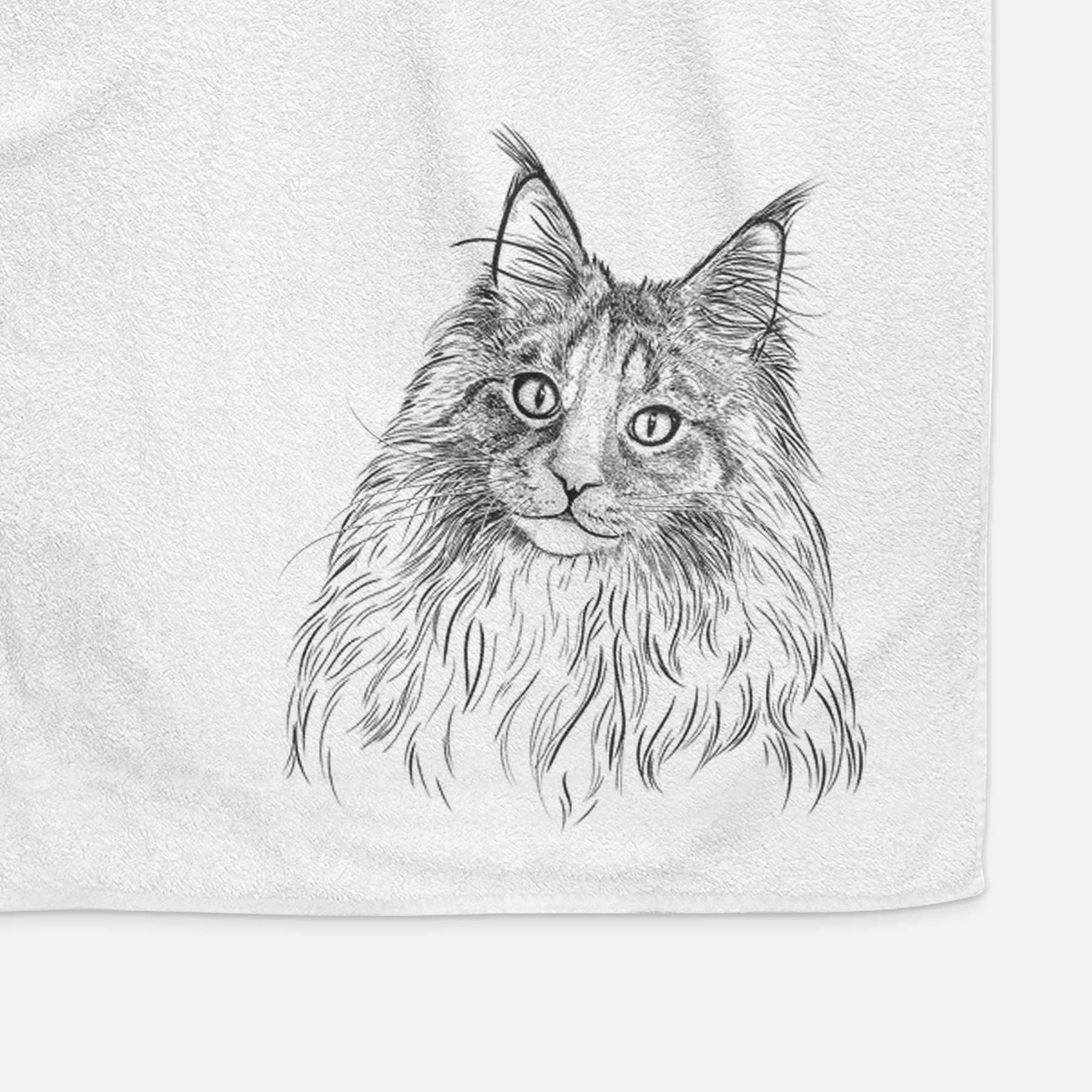 Kiki the Maine Coon Cat Decorative Hand Towel