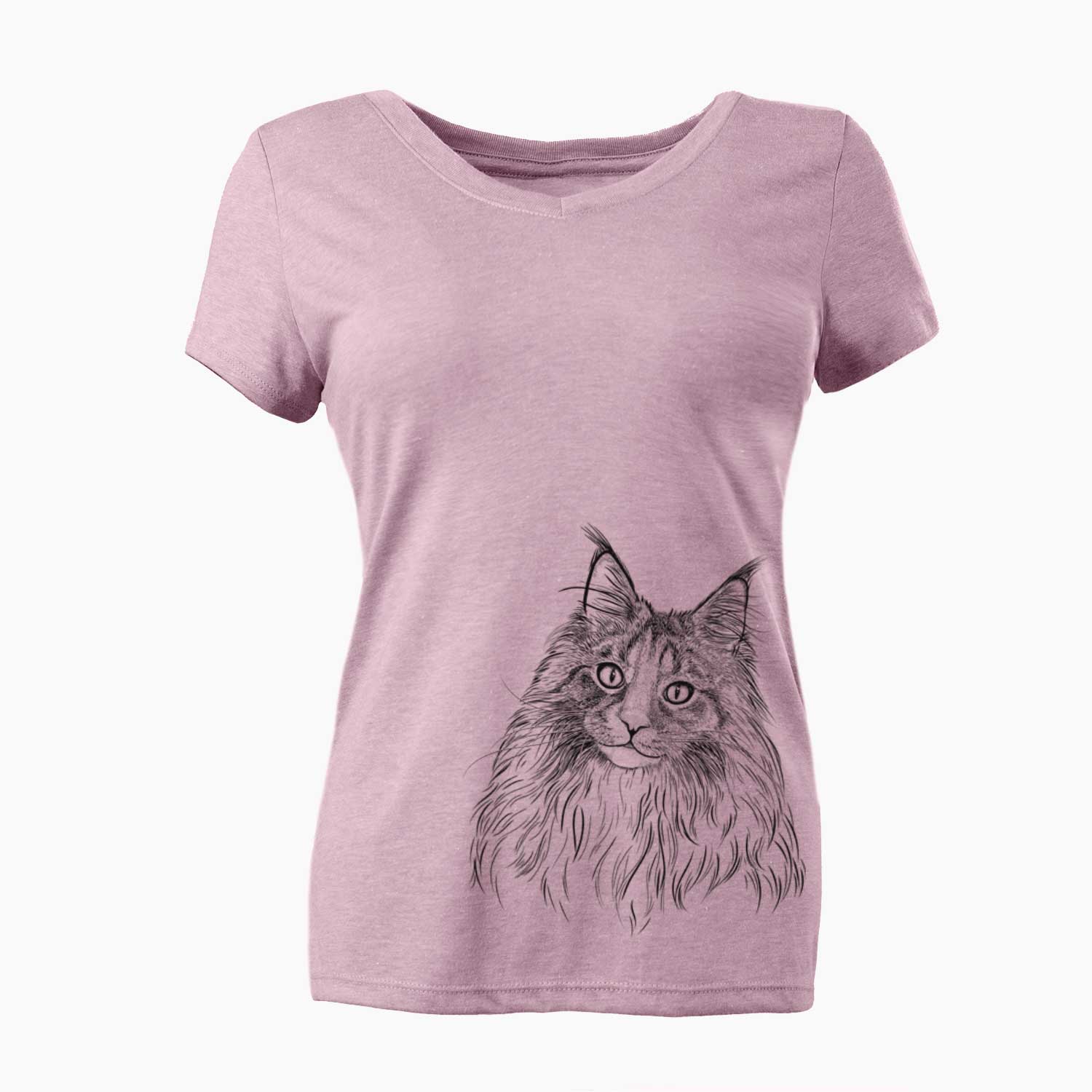 Kiki the Maine Coon Cat - Women's V-neck Shirt