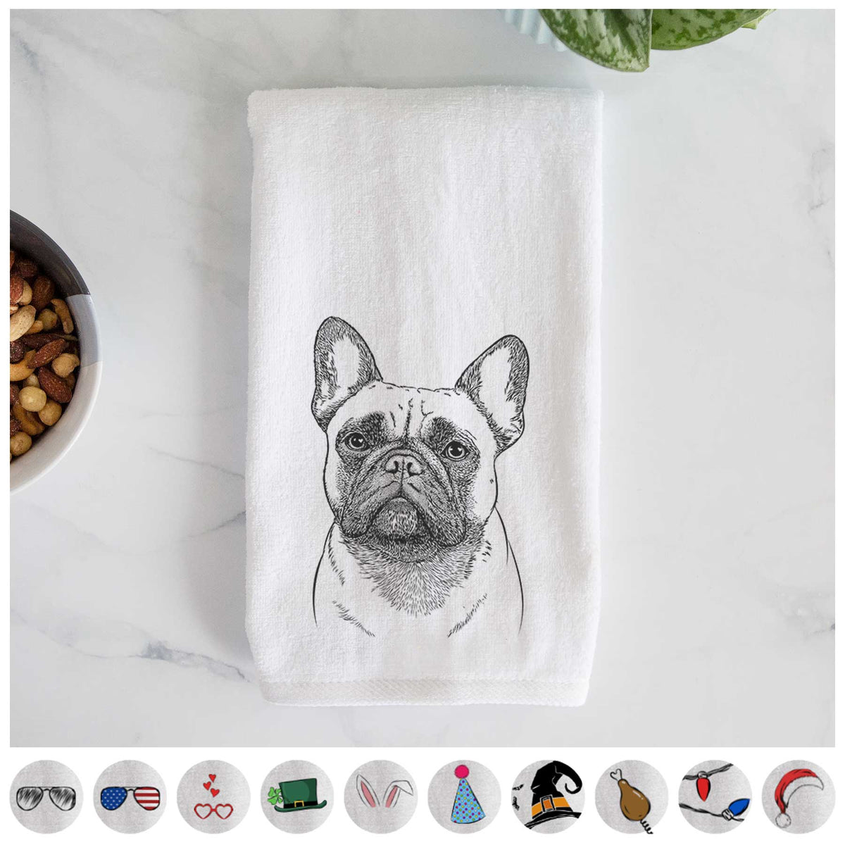 Kingsleigh the French Bulldog Decorative Hand Towel