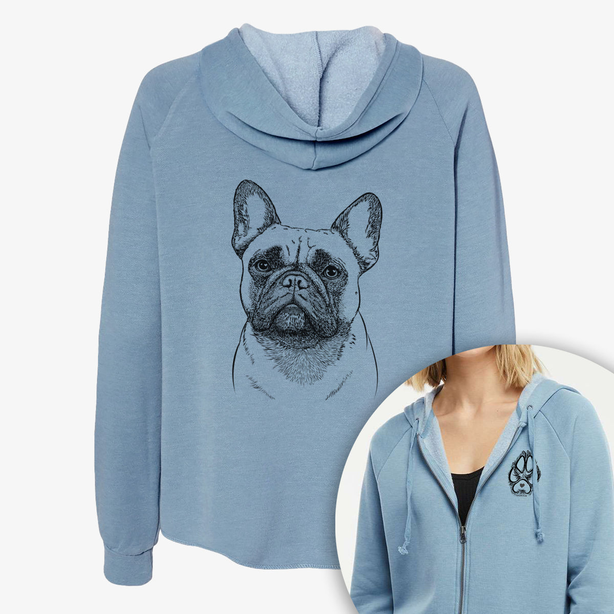 Kingsleigh the French Bulldog - Women&#39;s Cali Wave Zip-Up Sweatshirt