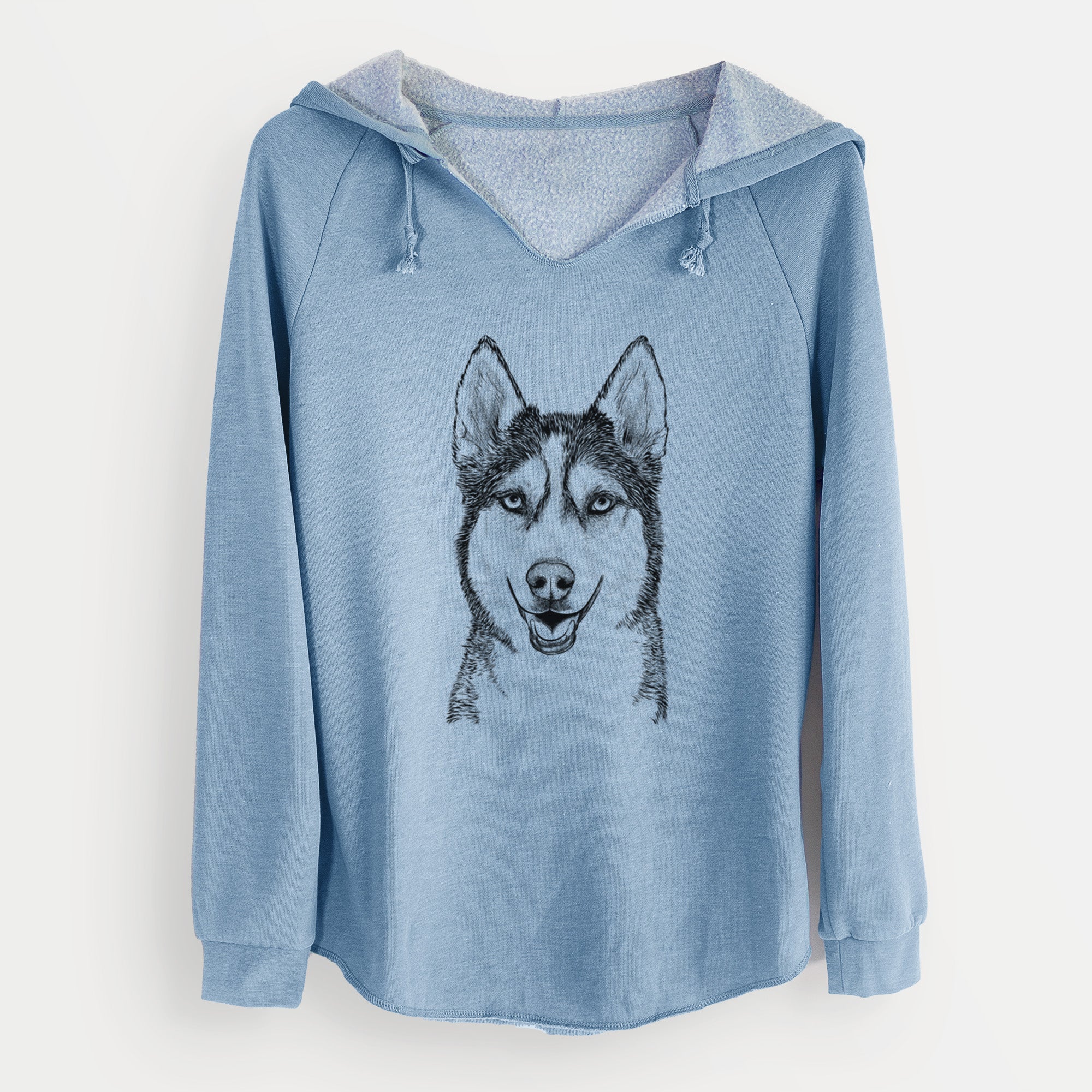 Bare Kira the Siberian Husky - Cali Wave Hooded Sweatshirt