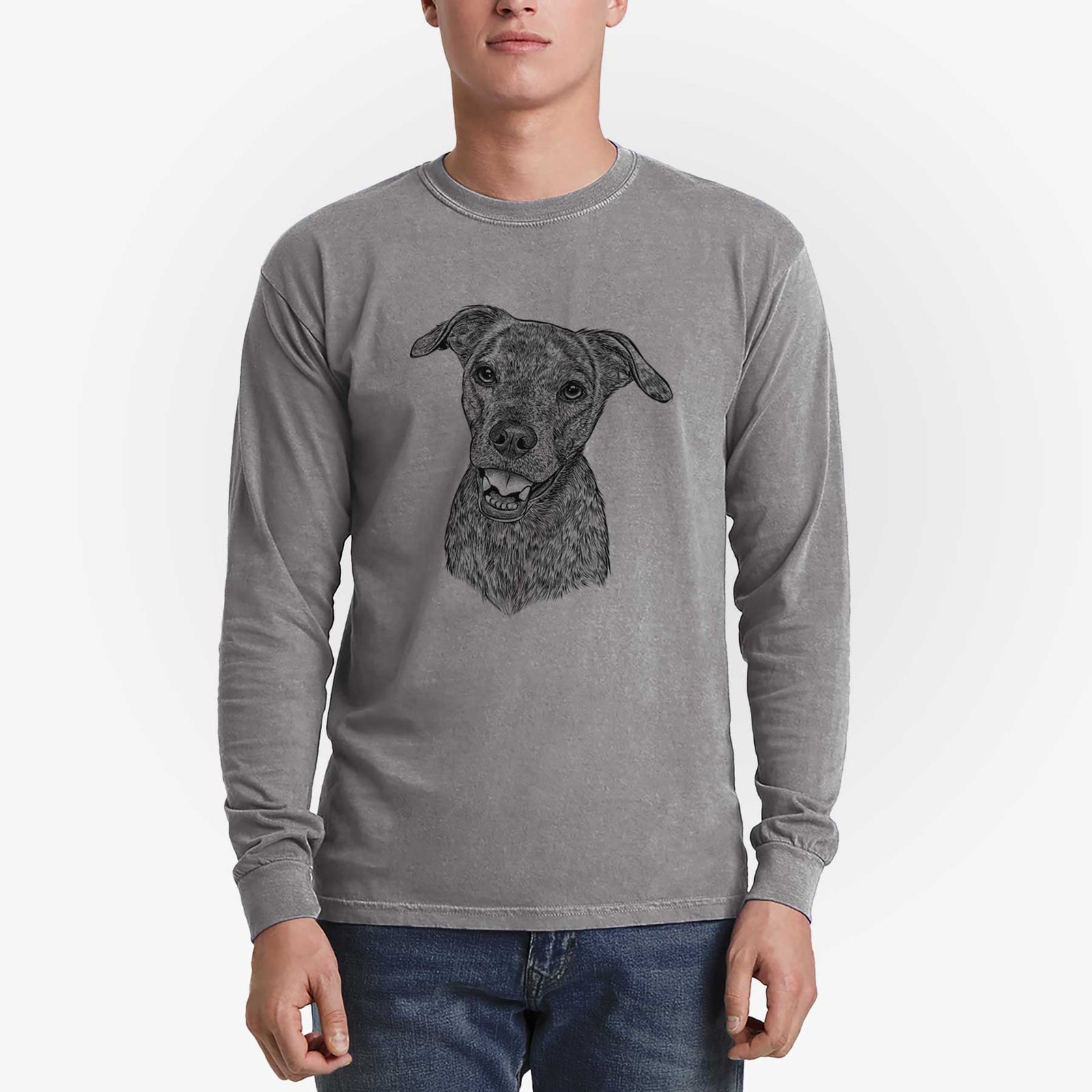 Bare Kirby the Mountain Cur Mix - Heavyweight 100% Cotton Long Sleeve