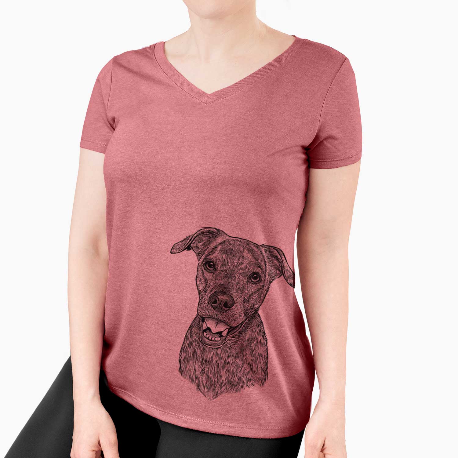 Bare Kirby the Mountain Cur Mix - Women's V-neck Shirt