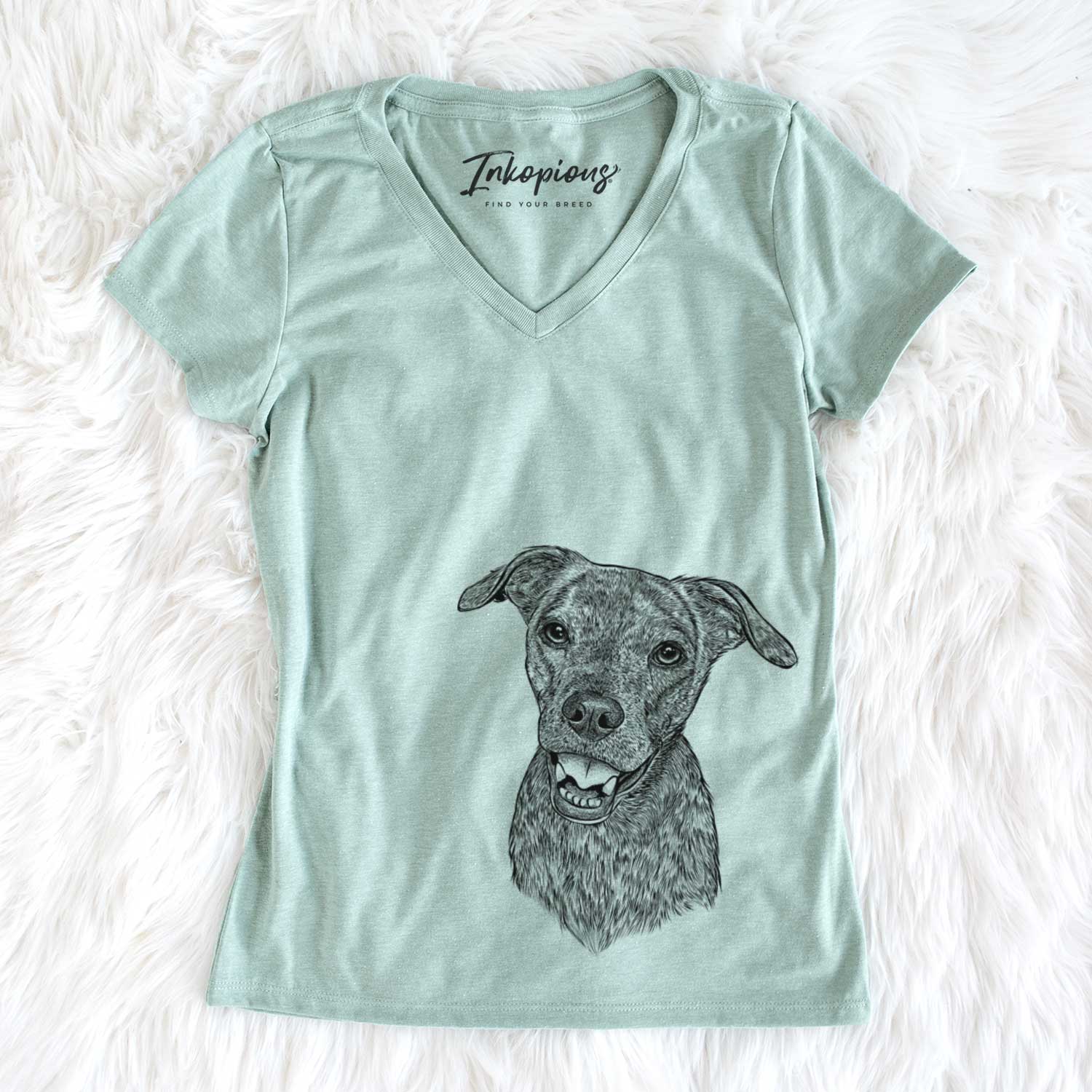 Bare Kirby the Mountain Cur Mix - Women's V-neck Shirt