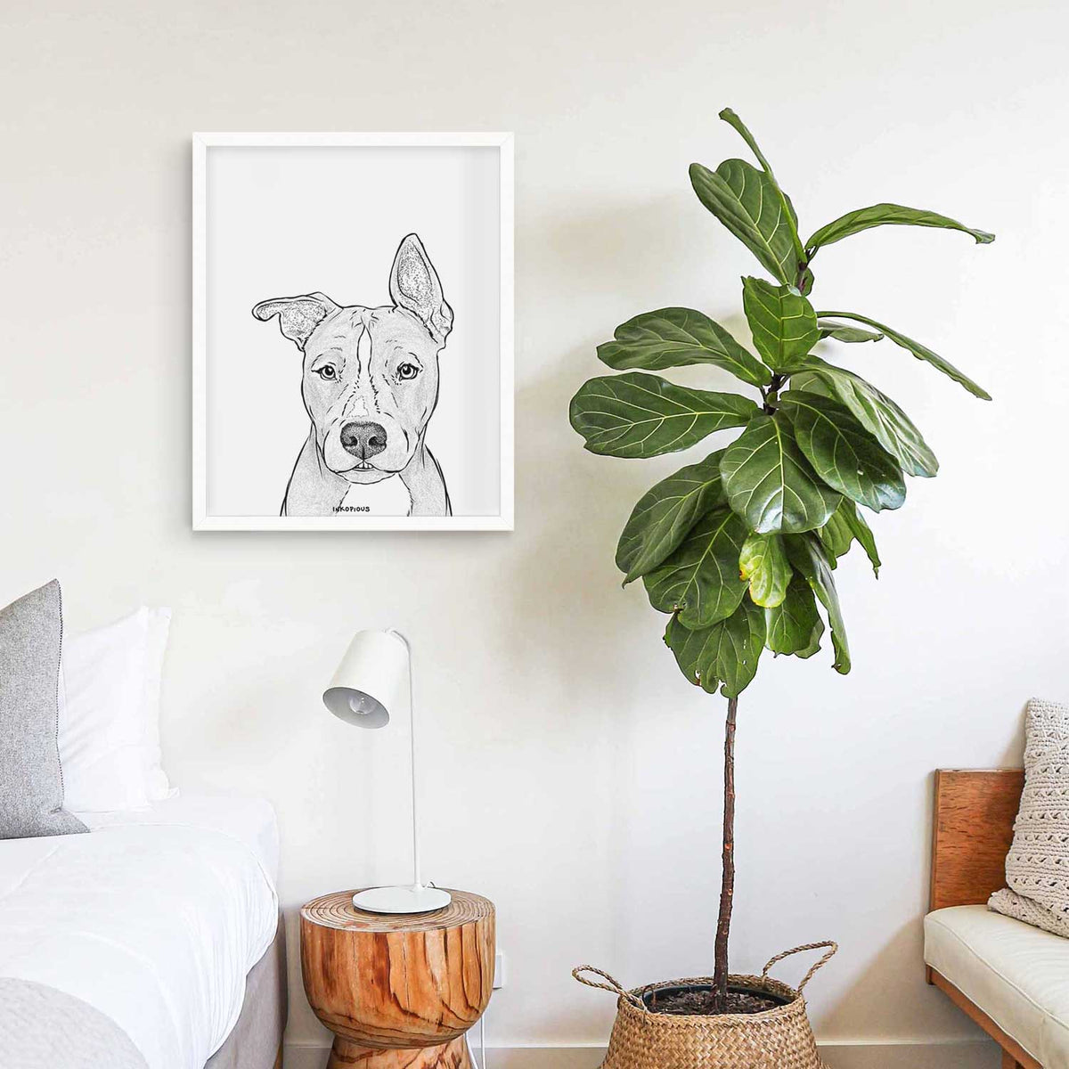 Kisses the Pitbull Art Print