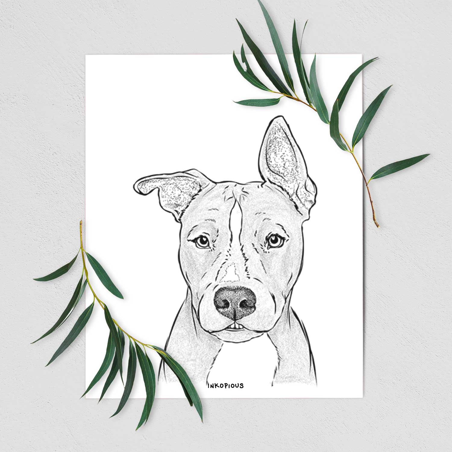 Kisses the Pitbull Art Print