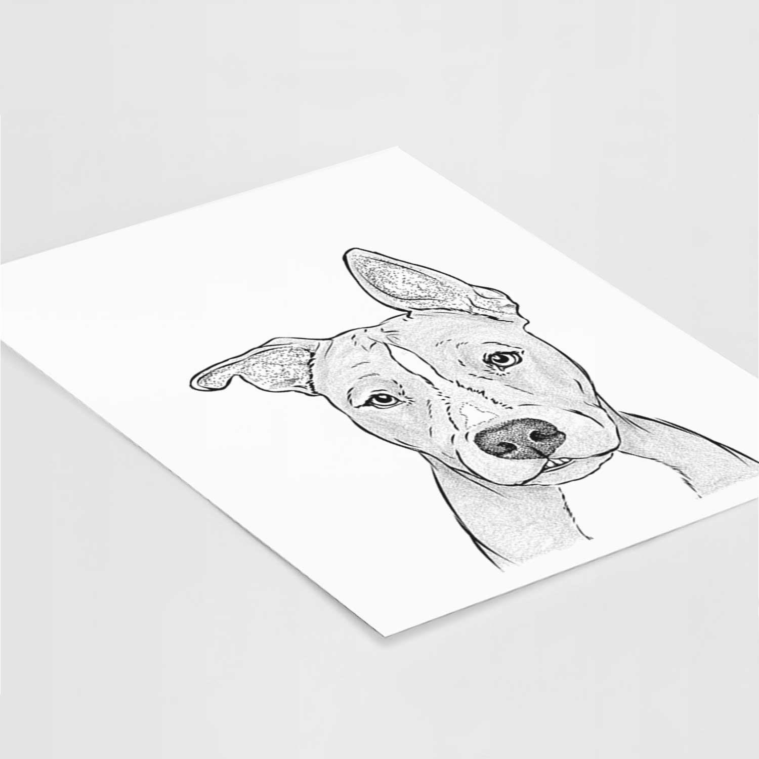 Kisses the Pitbull Art Print