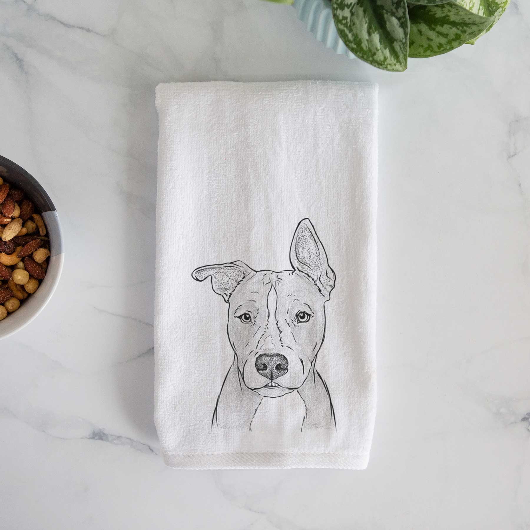 Kisses the Pitbull Decorative Hand Towel