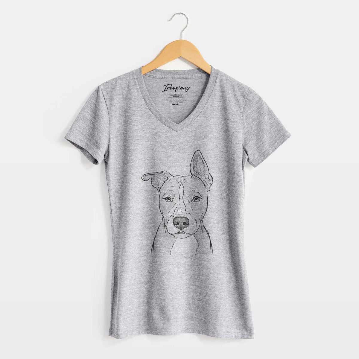 Bare Kisses the Pitbull - Women's V-neck Shirt