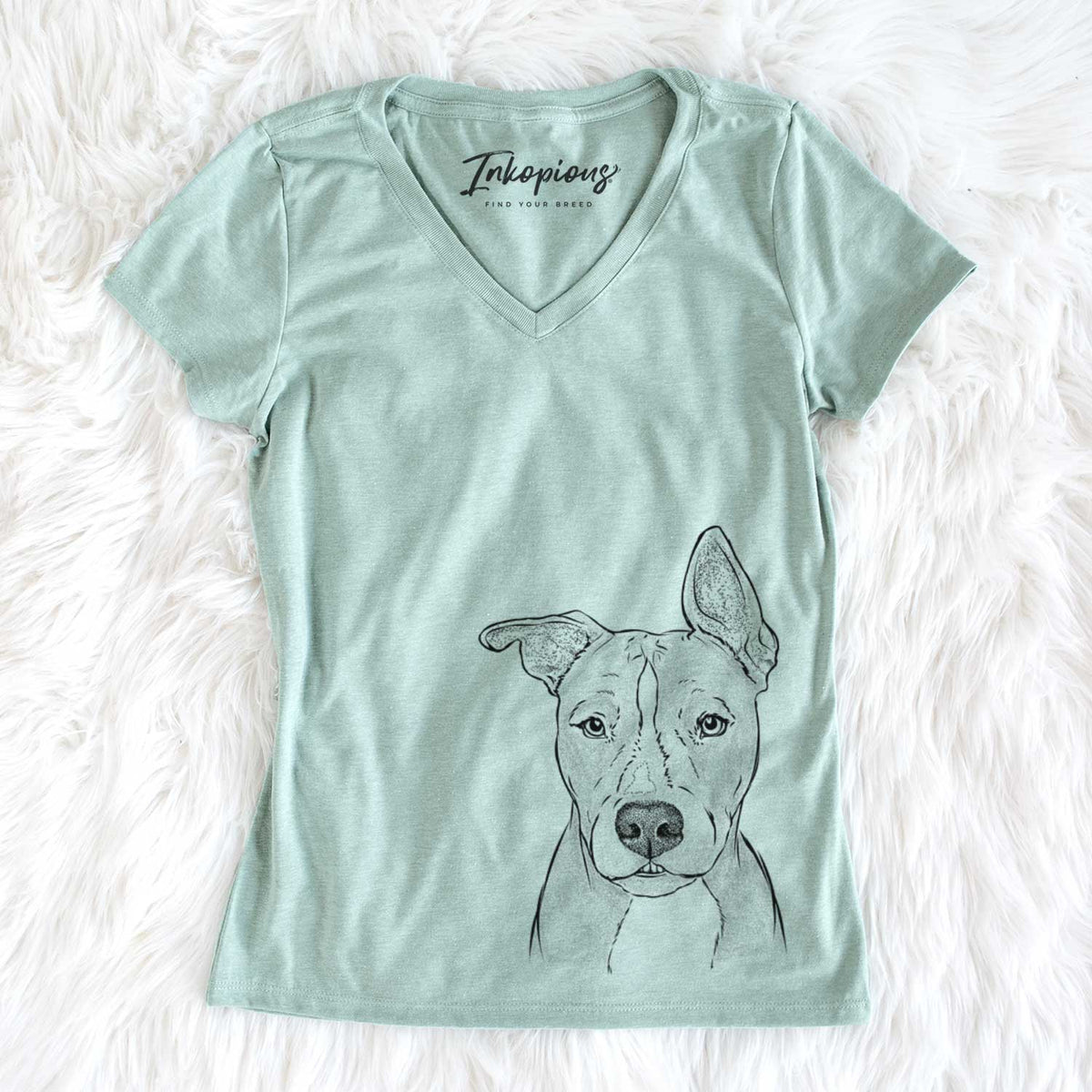 Bare Kisses the Pitbull - Women's V-neck Shirt
