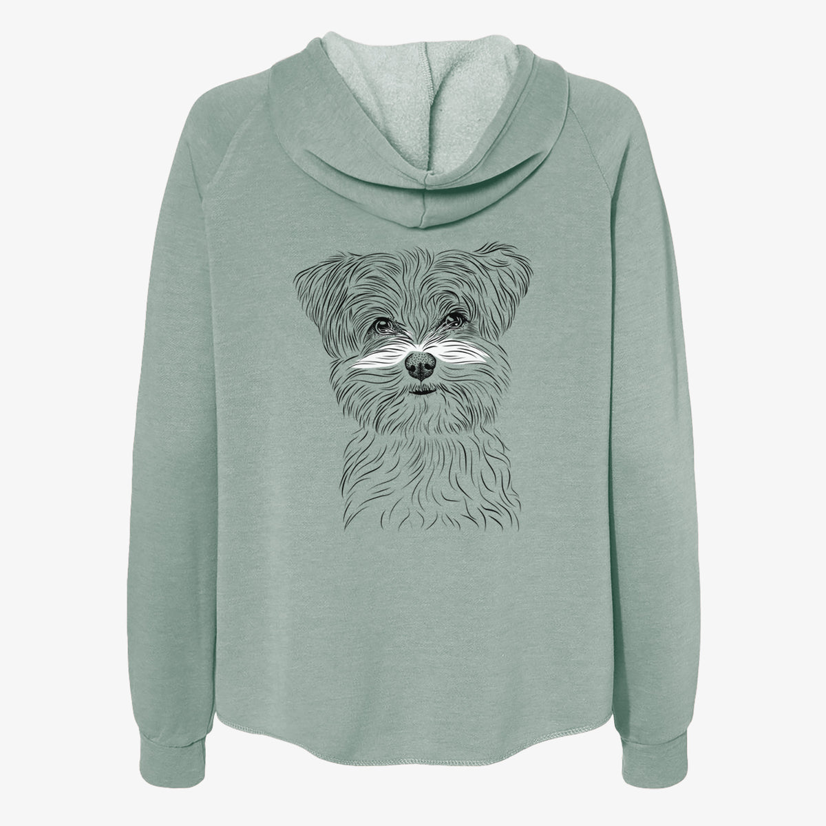 Kiwi the Morkie - Women's Cali Wave Zip-Up Sweatshirt