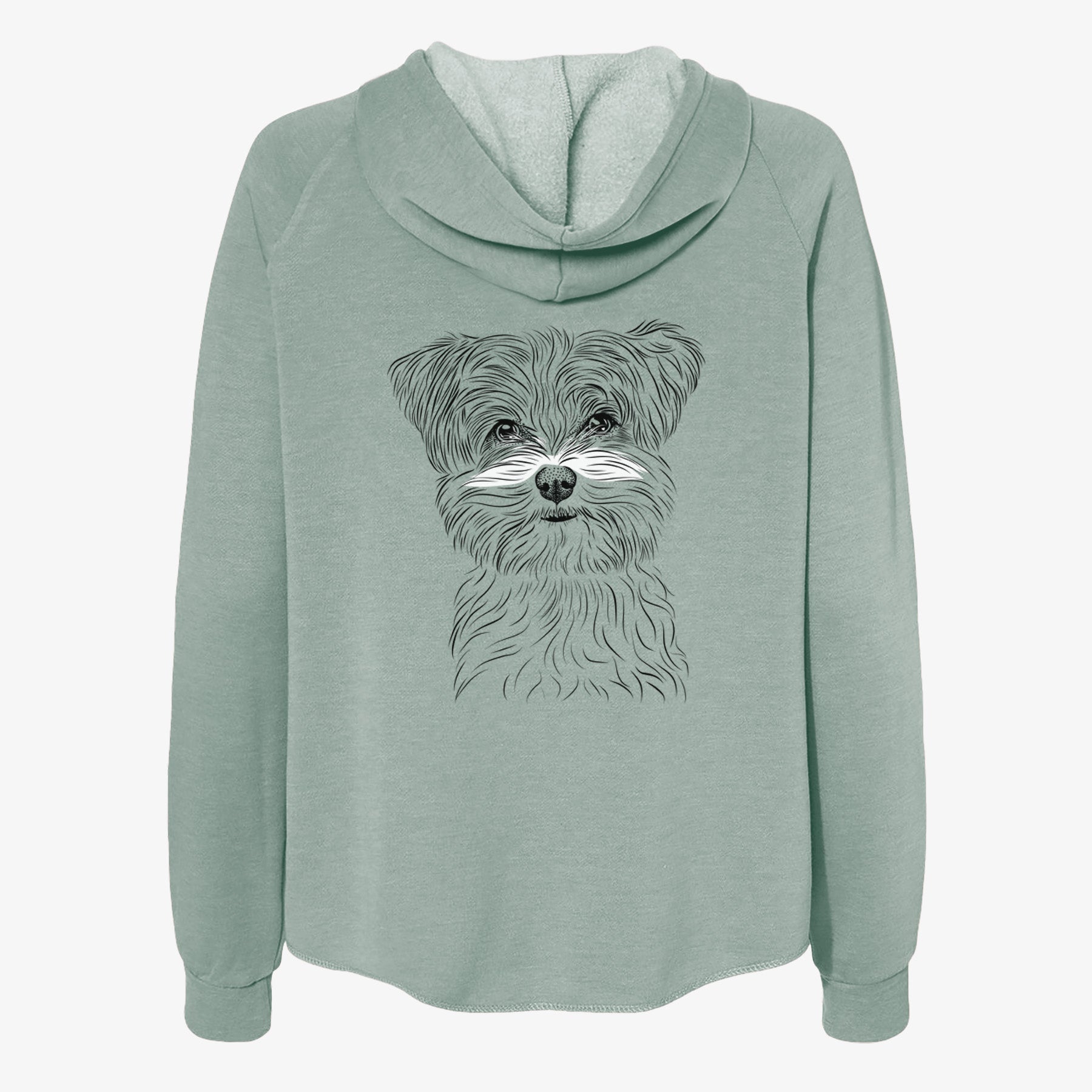 Kiwi the Morkie - Women's Cali Wave Zip-Up Sweatshirt