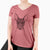 Bare Knox the Rat Terrier - Women's V-neck Shirt