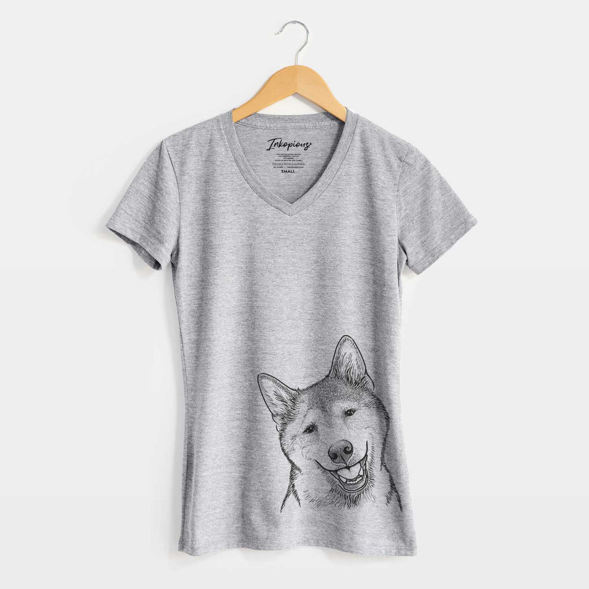Bare Koby the Shiba Inu - Women's V-neck Shirt