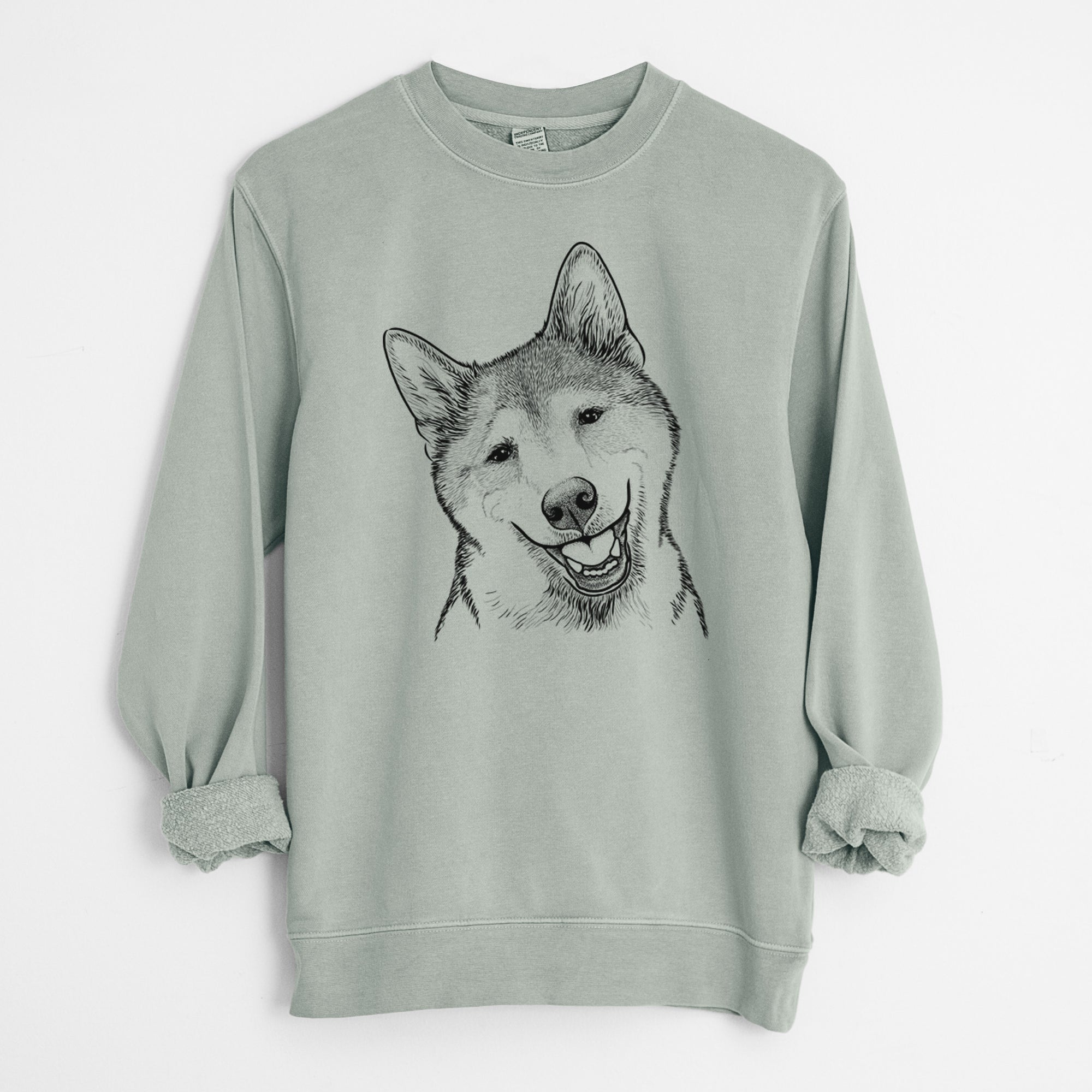 Bare Koby the Shiba Inu - Unisex Pigment Dyed Crew Sweatshirt