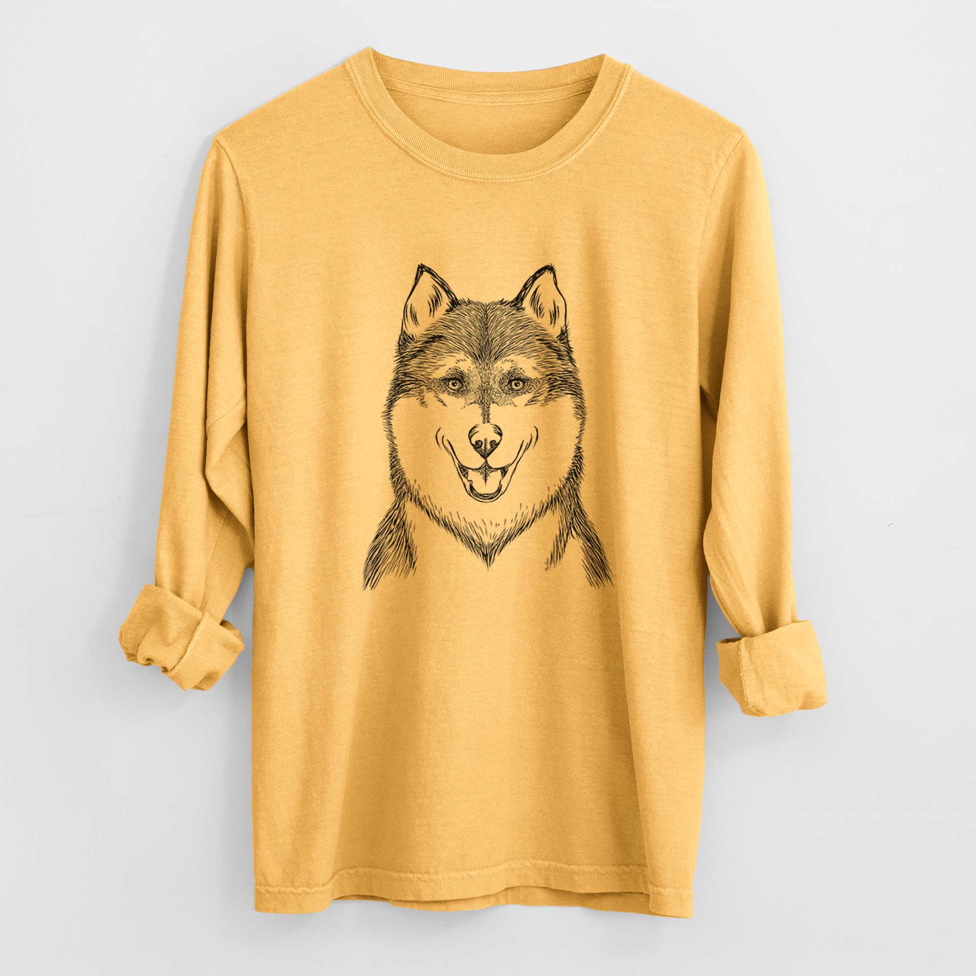 Bare Koda the Siberian Husky - Heavyweight 100% Cotton Long Sleeve