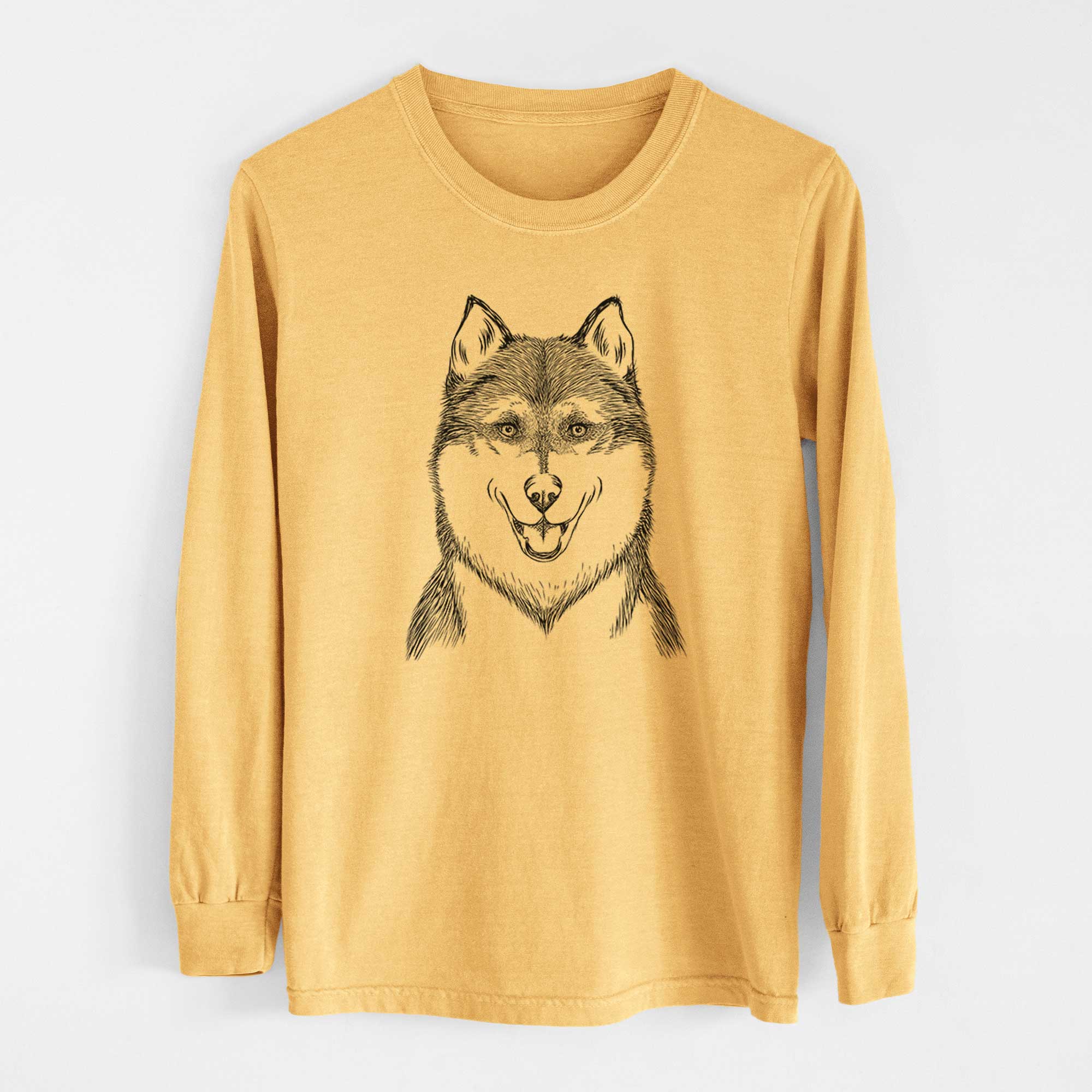 Bare Koda the Siberian Husky - Heavyweight 100% Cotton Long Sleeve