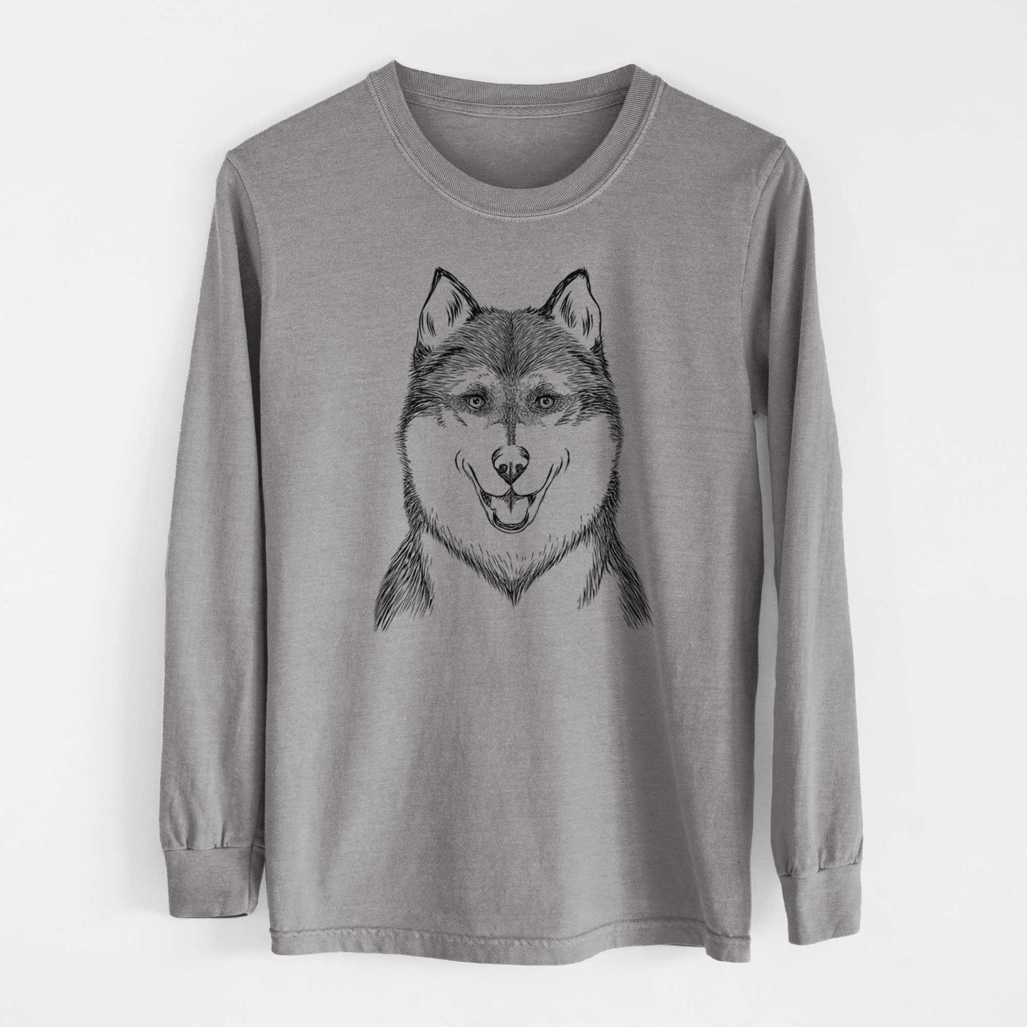 Bare Koda the Siberian Husky - Heavyweight 100% Cotton Long Sleeve