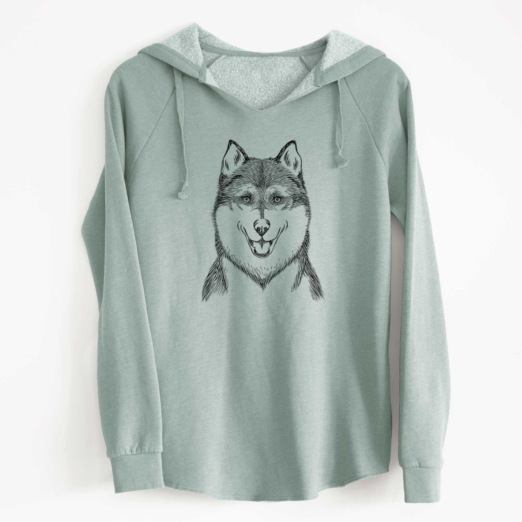 Bare Koda the Siberian Husky - Cali Wave Hooded Sweatshirt